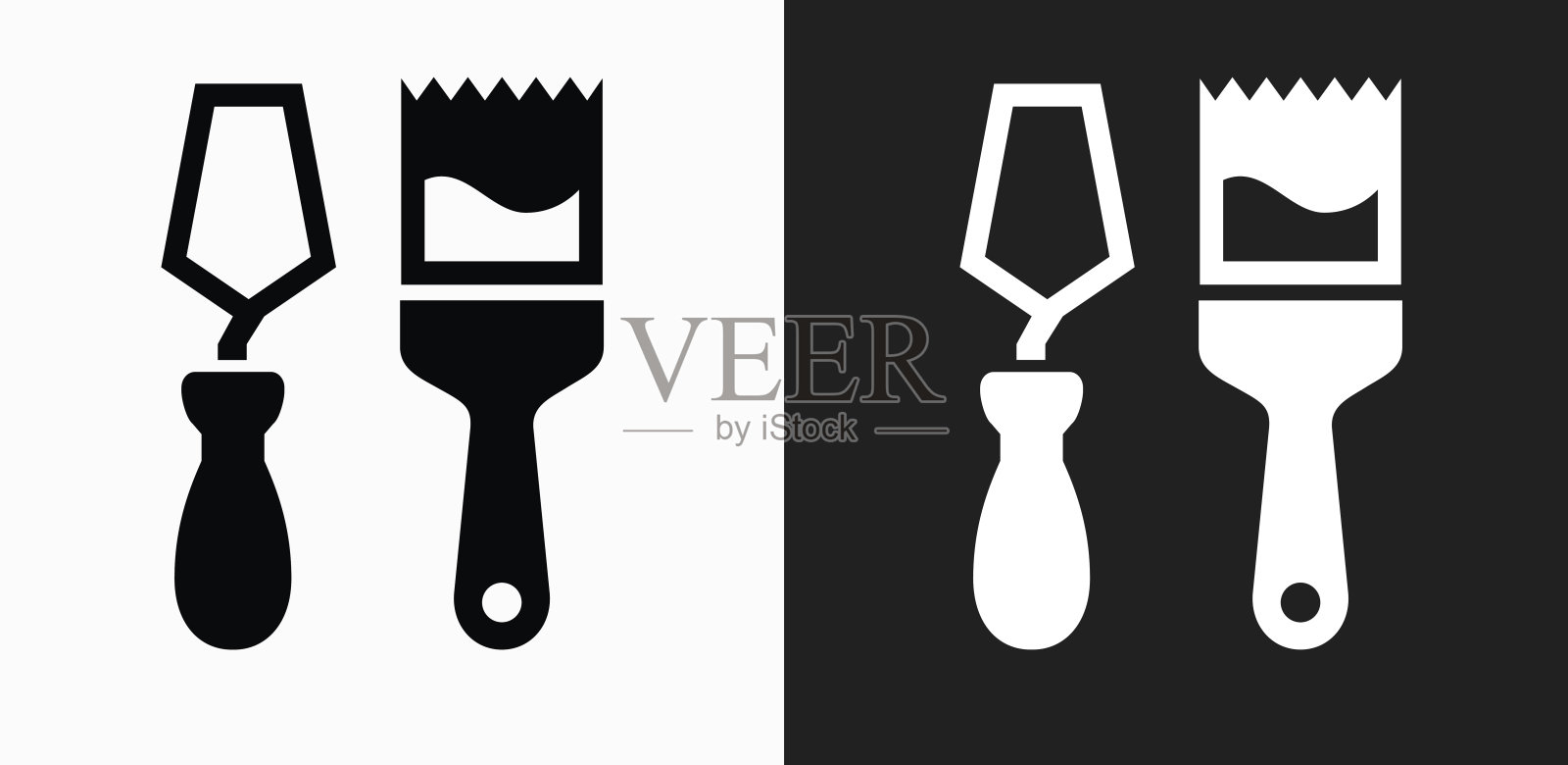 在黑白矢量背景上刷图标设计元素图片