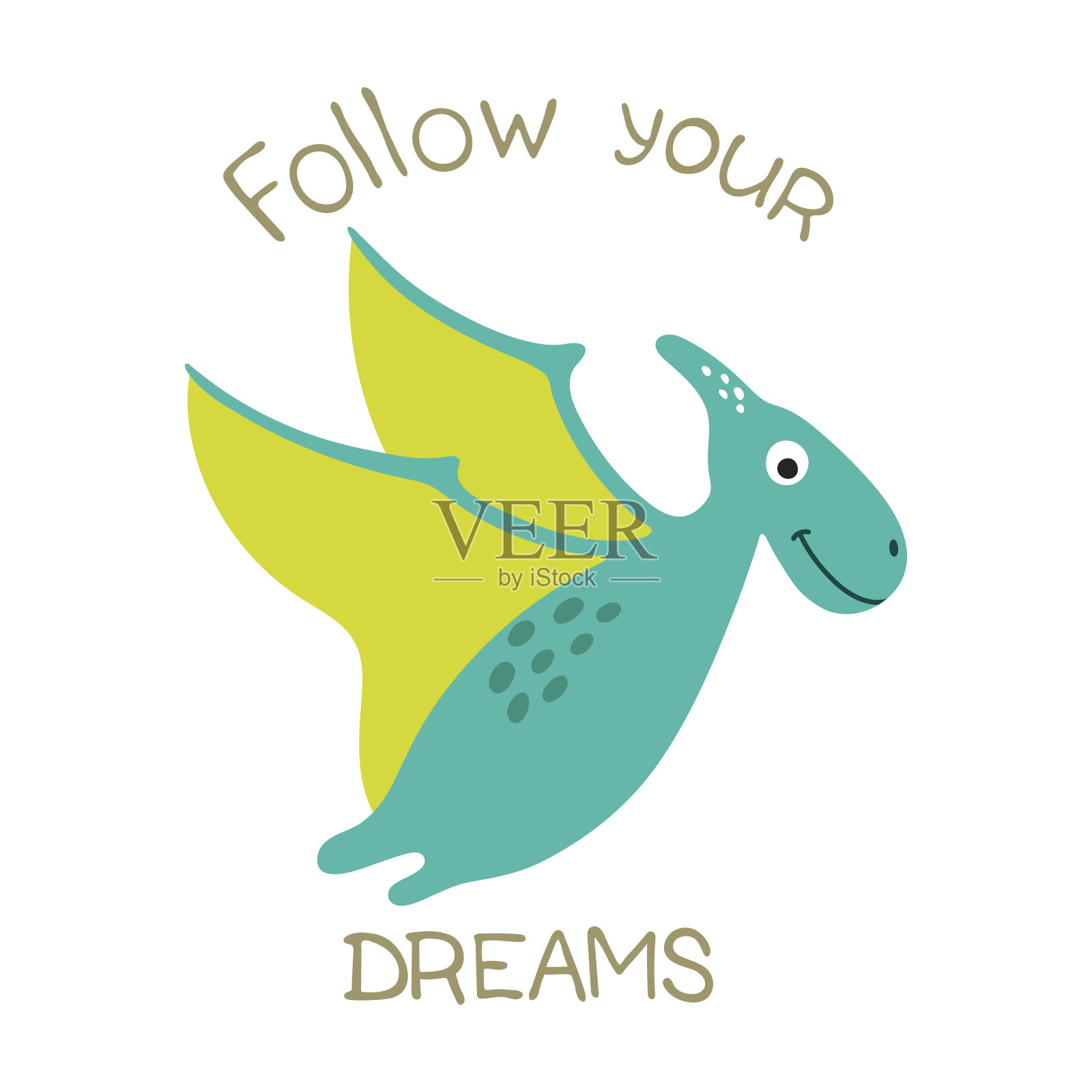 可爱的恐龙插图插画图片素材