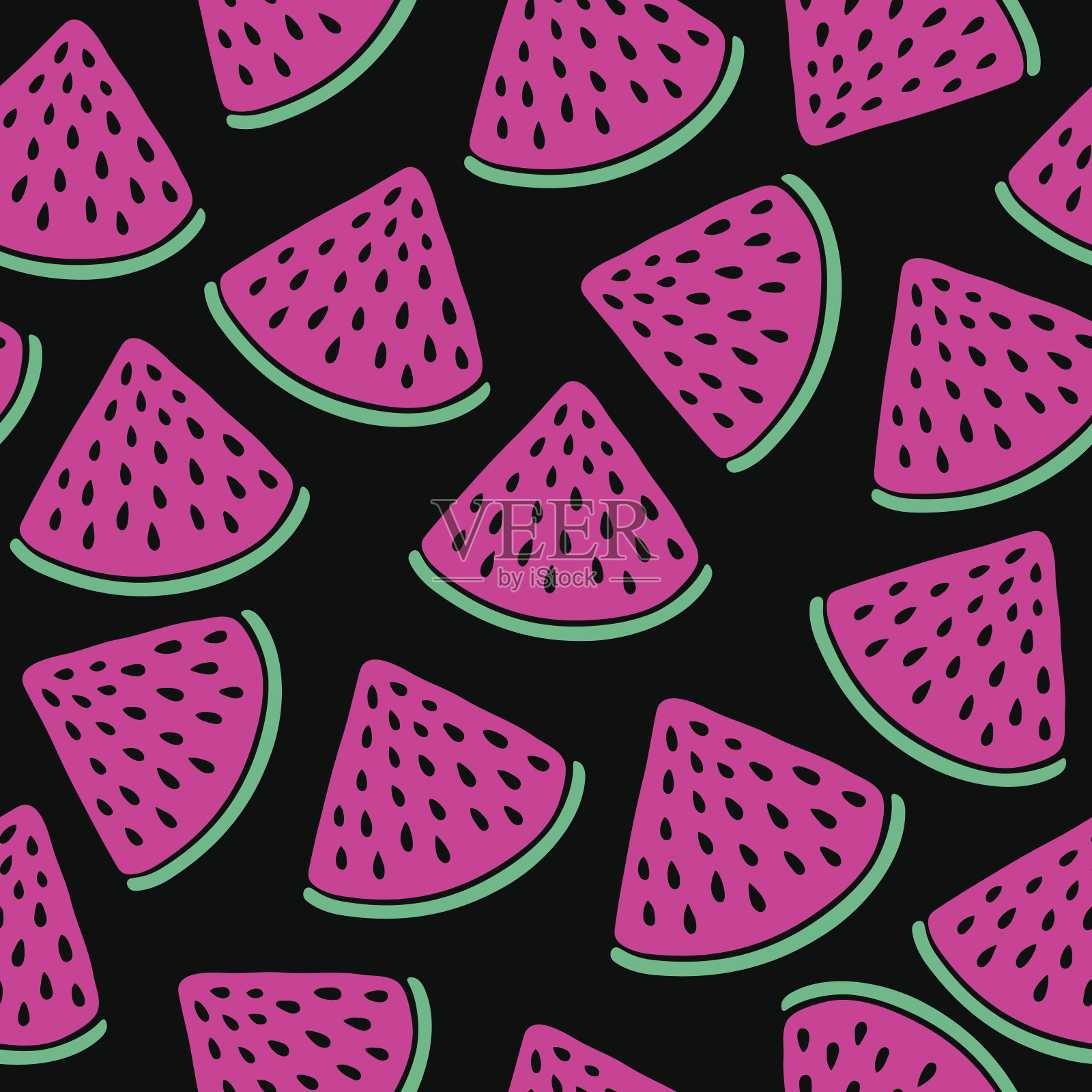 西瓜无缝模式插画图片素材