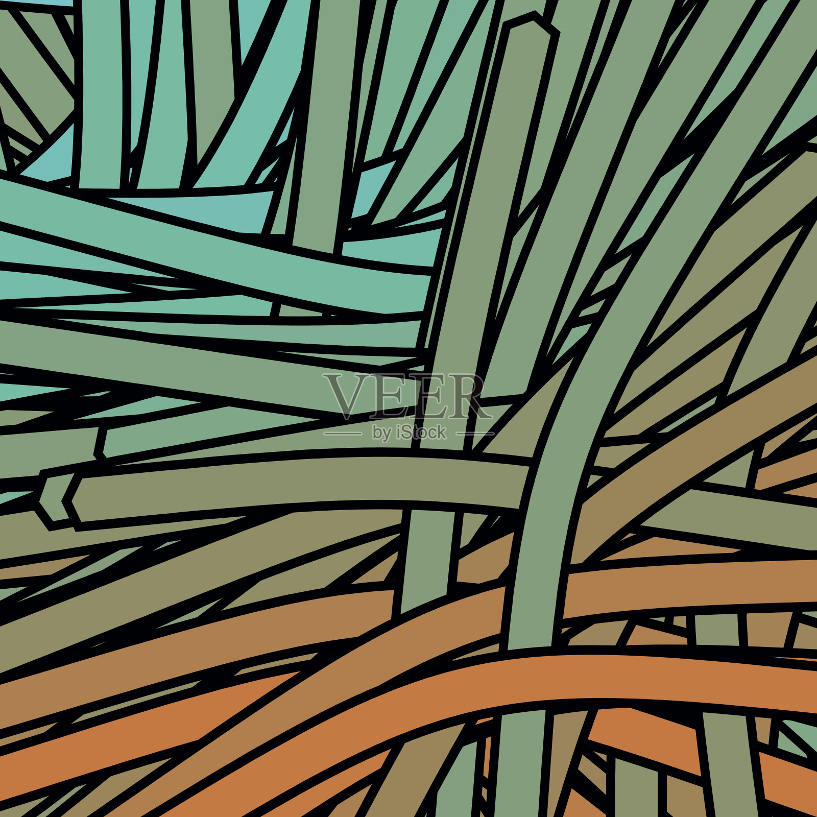 彩色和墨水抽象线条背景插画图片素材