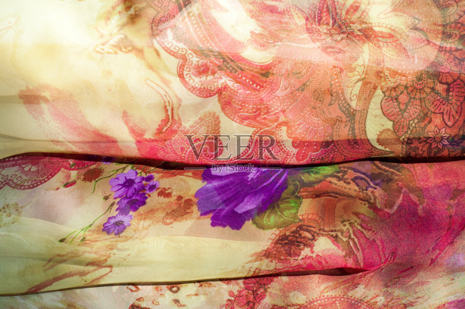 织物质地丝质，颜色抽象化照片摄影图片