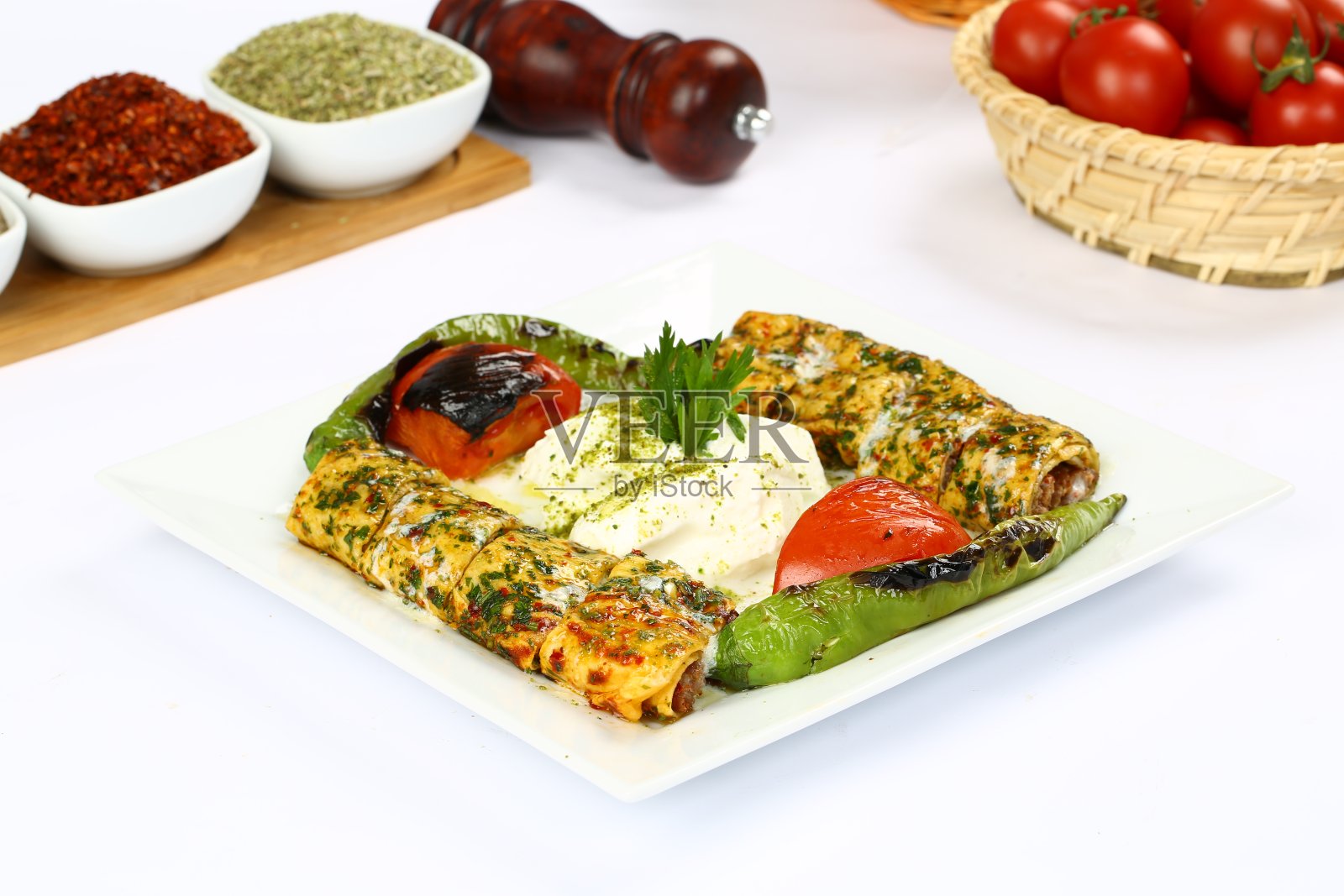 土耳其，阿拉伯食物烤肉串-贝提照片摄影图片