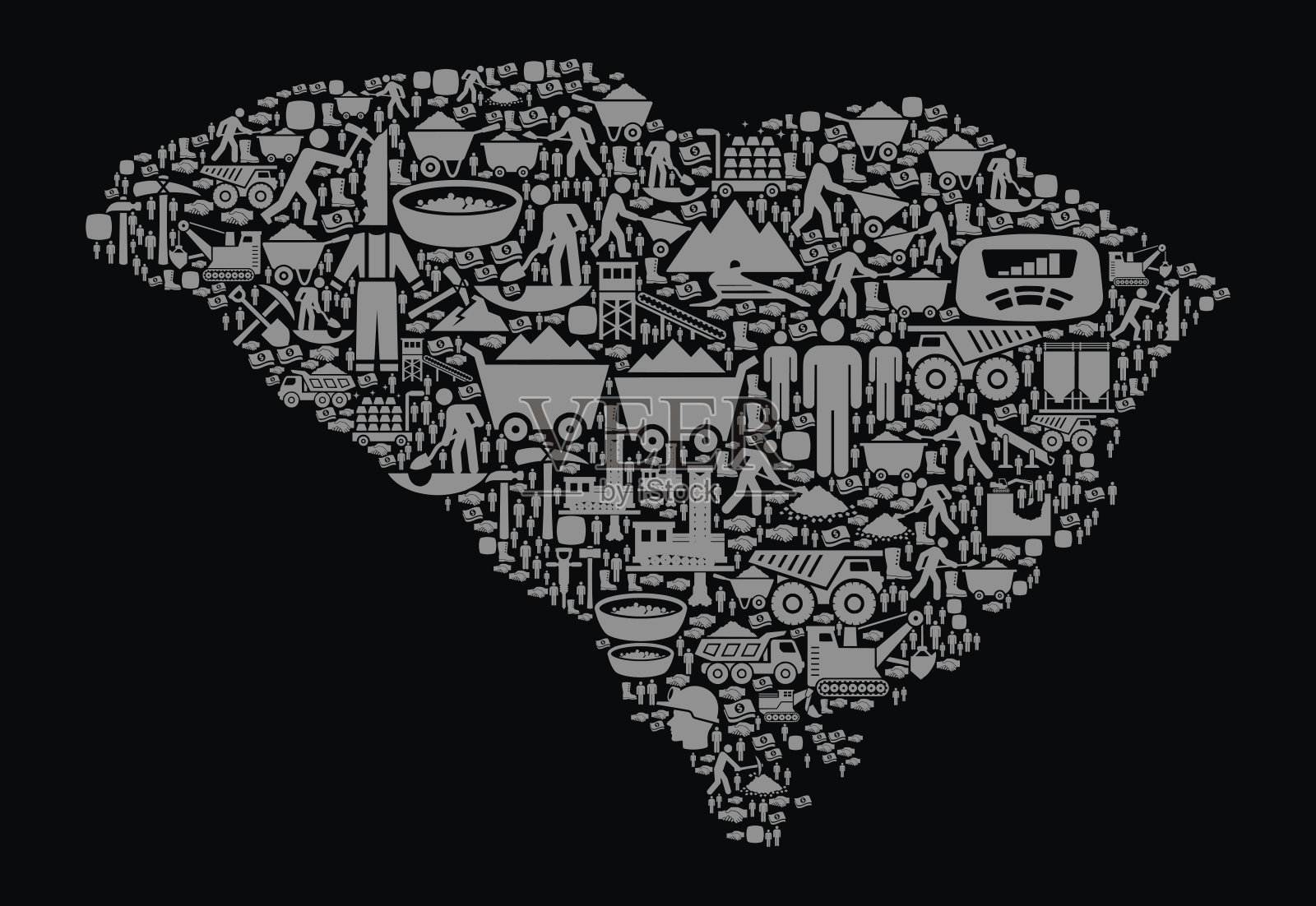 南卡罗来纳矿业矢量图插画图片素材