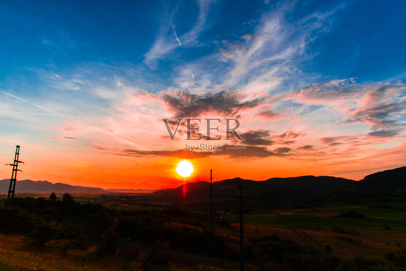 日落时间照片摄影图片