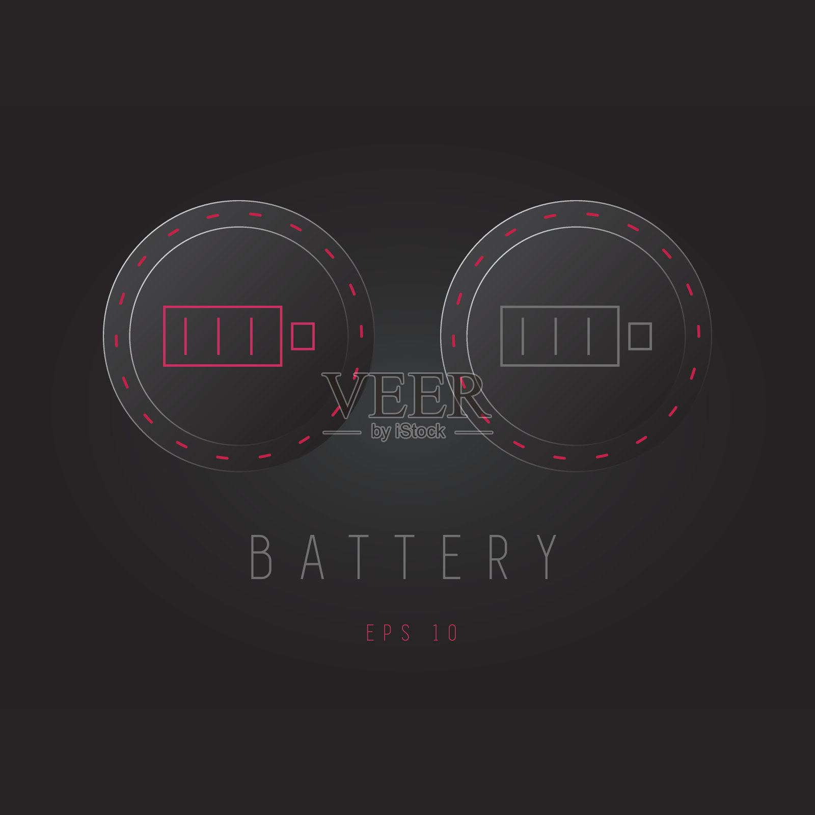 现代平面背景上的电池图标设计插画图片素材