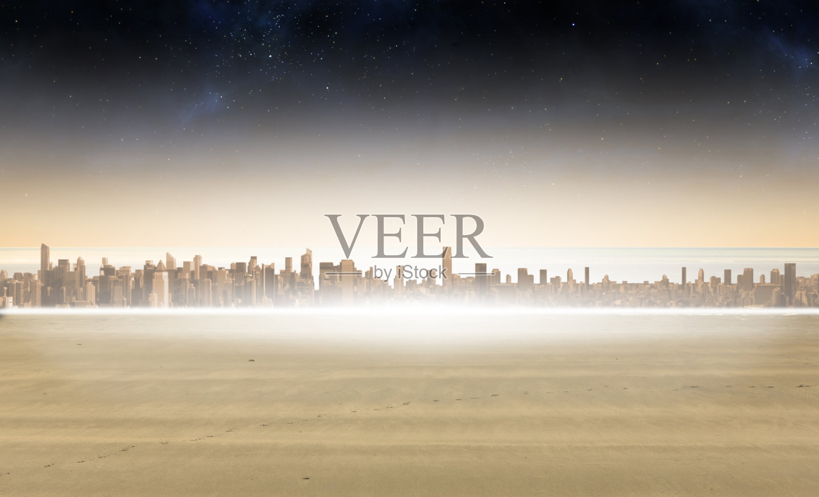 地平线上的城市景观照片摄影图片