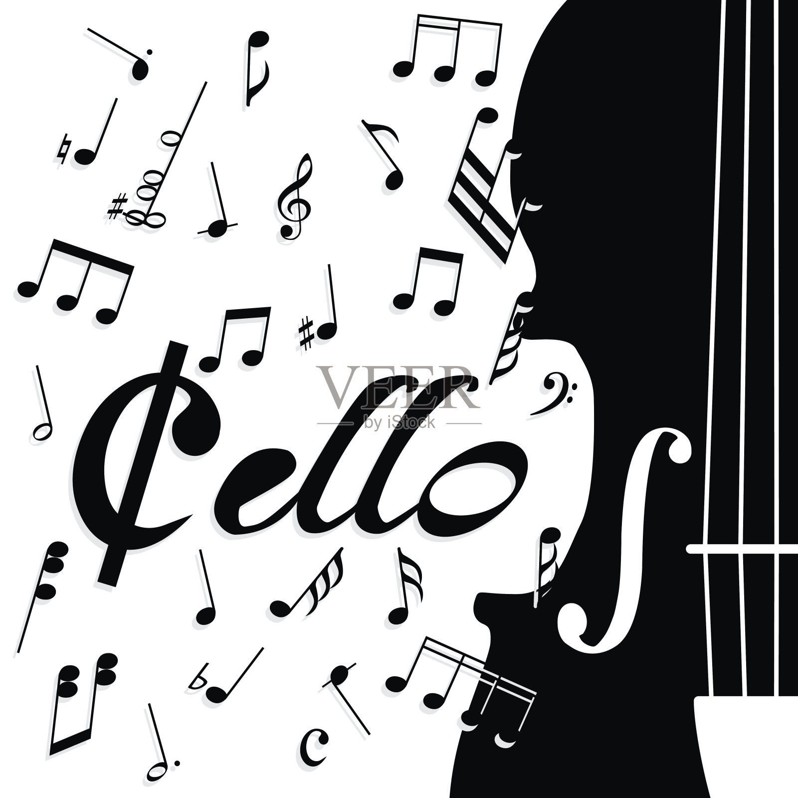 大提琴插画图片素材