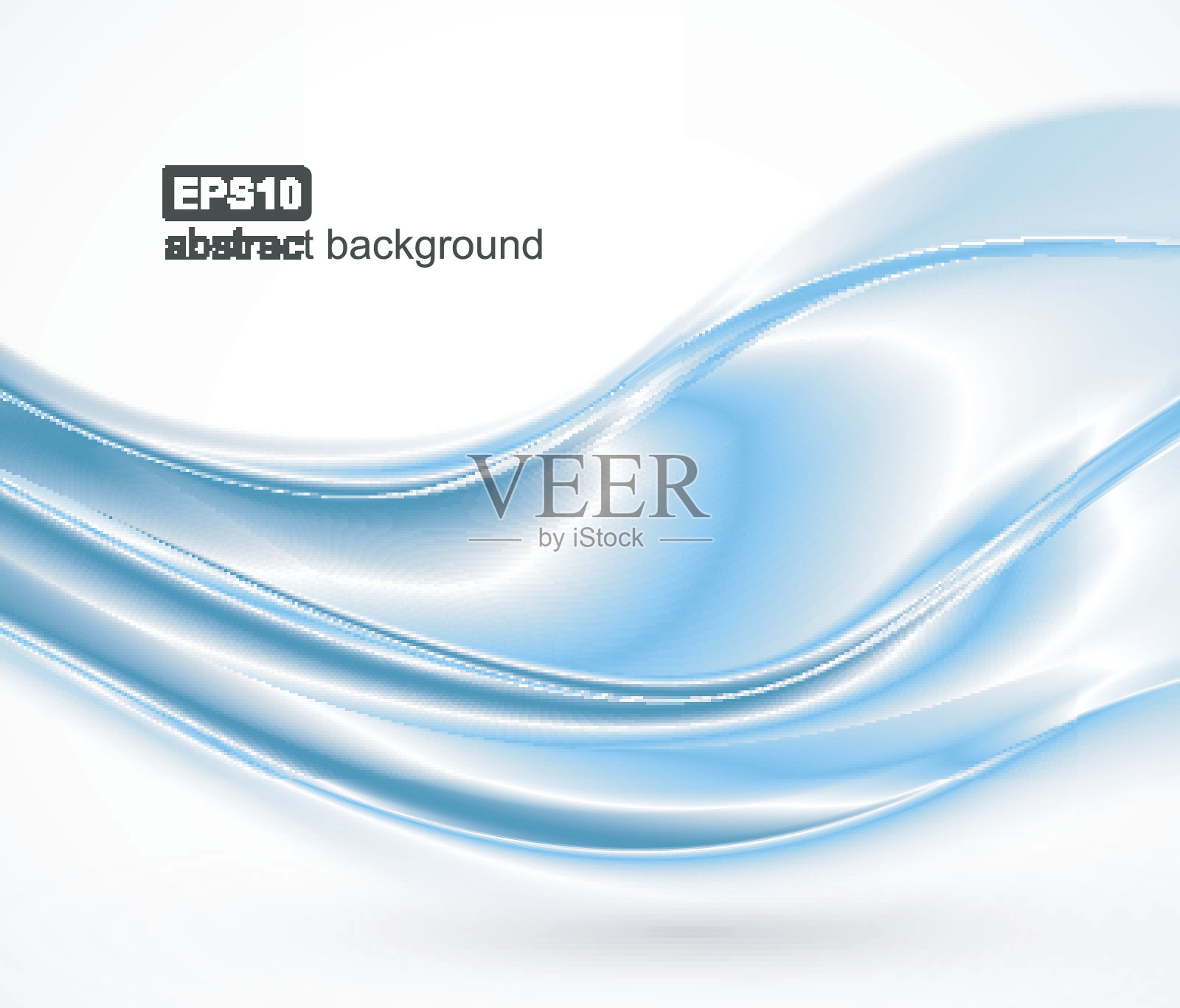 矢量抽象蓝波背景。插画图片素材