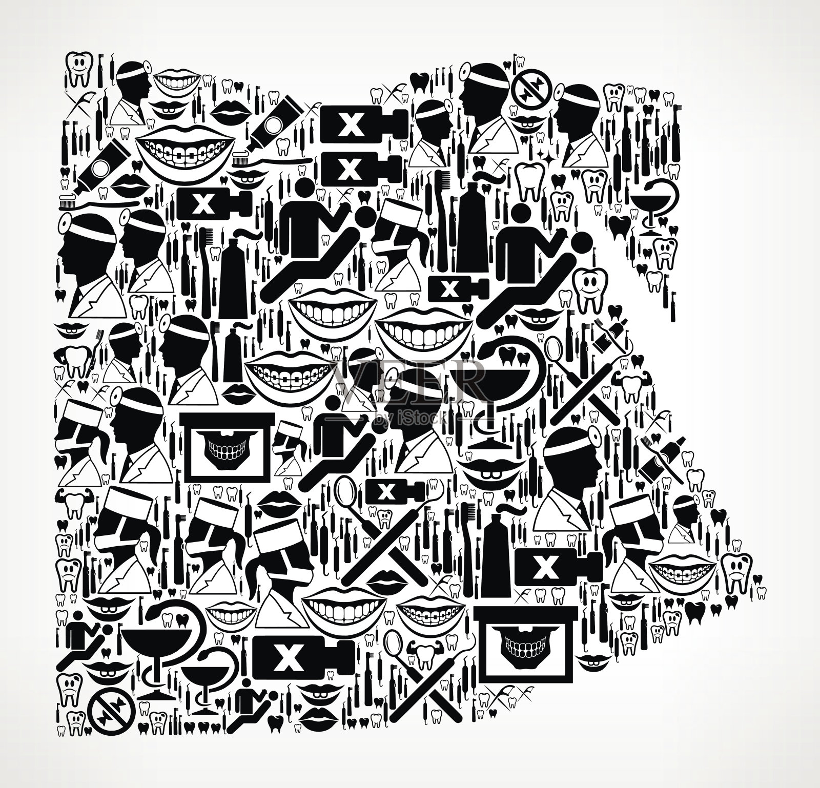 埃及牙医和牙科矢量图标图案插画图片素材