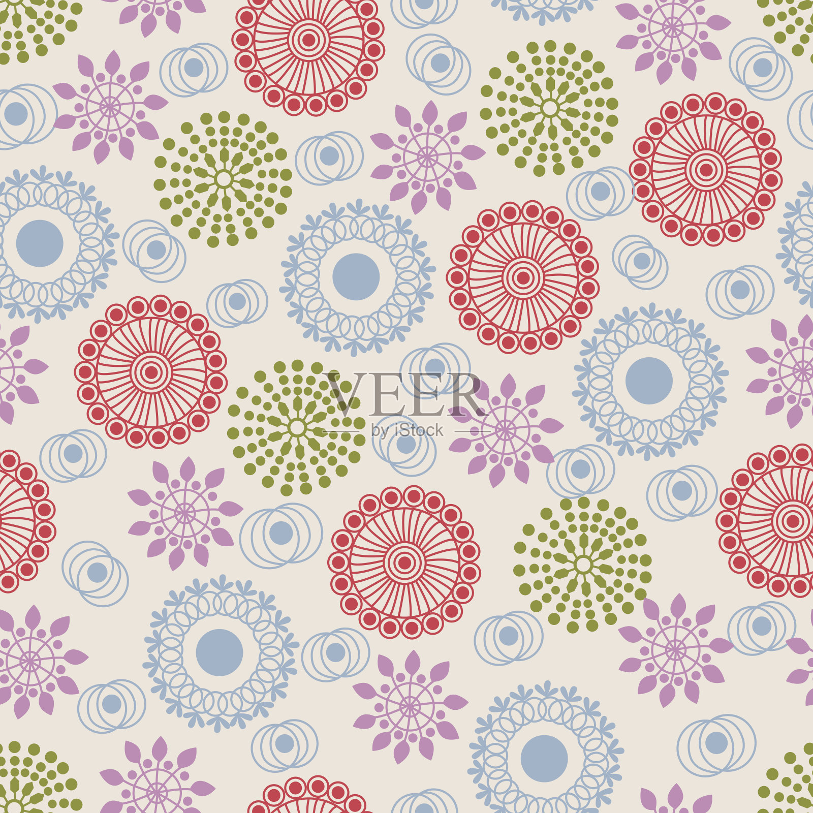 圆无缝图案。插画图片素材