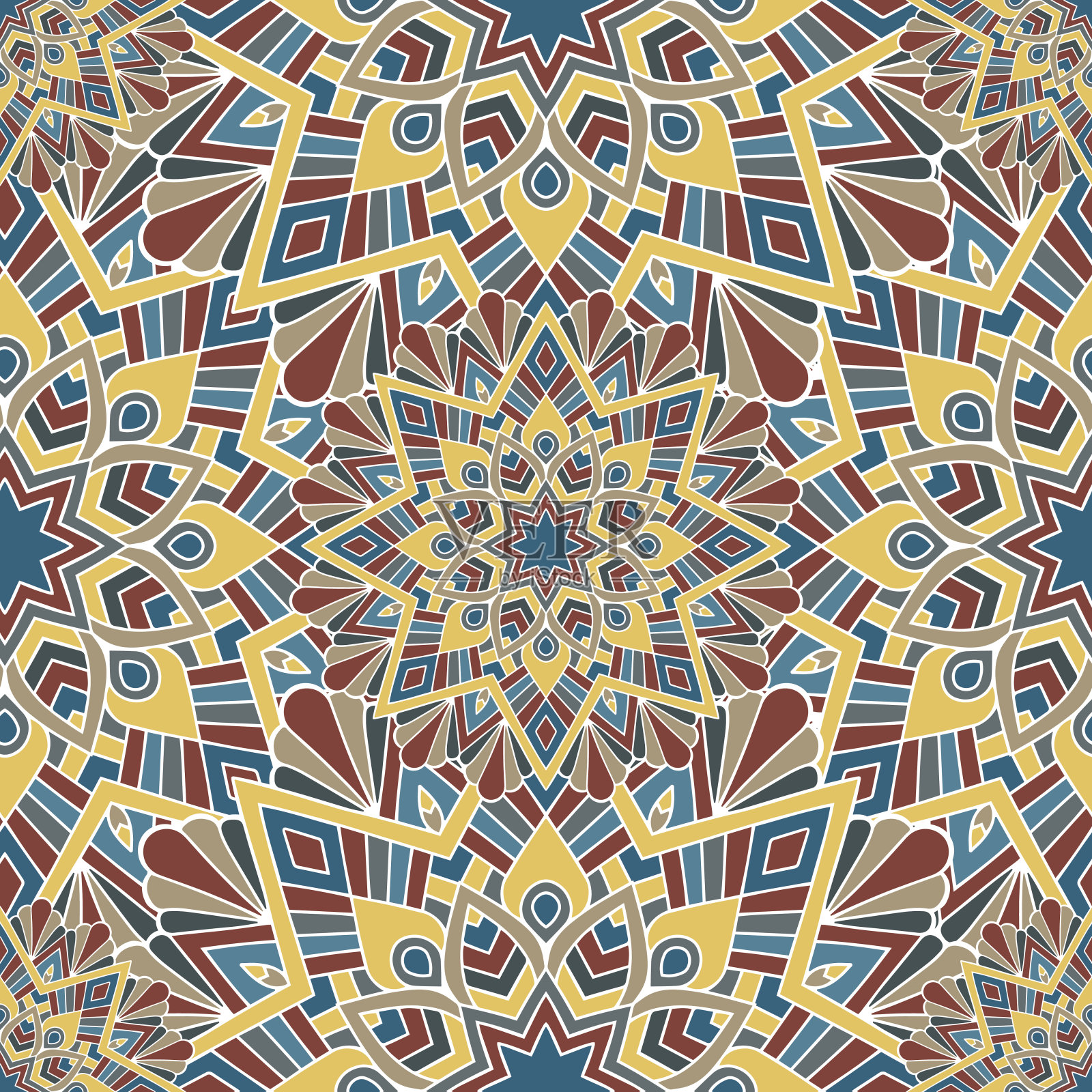 无缝重复的模式从曼荼罗插画图片素材