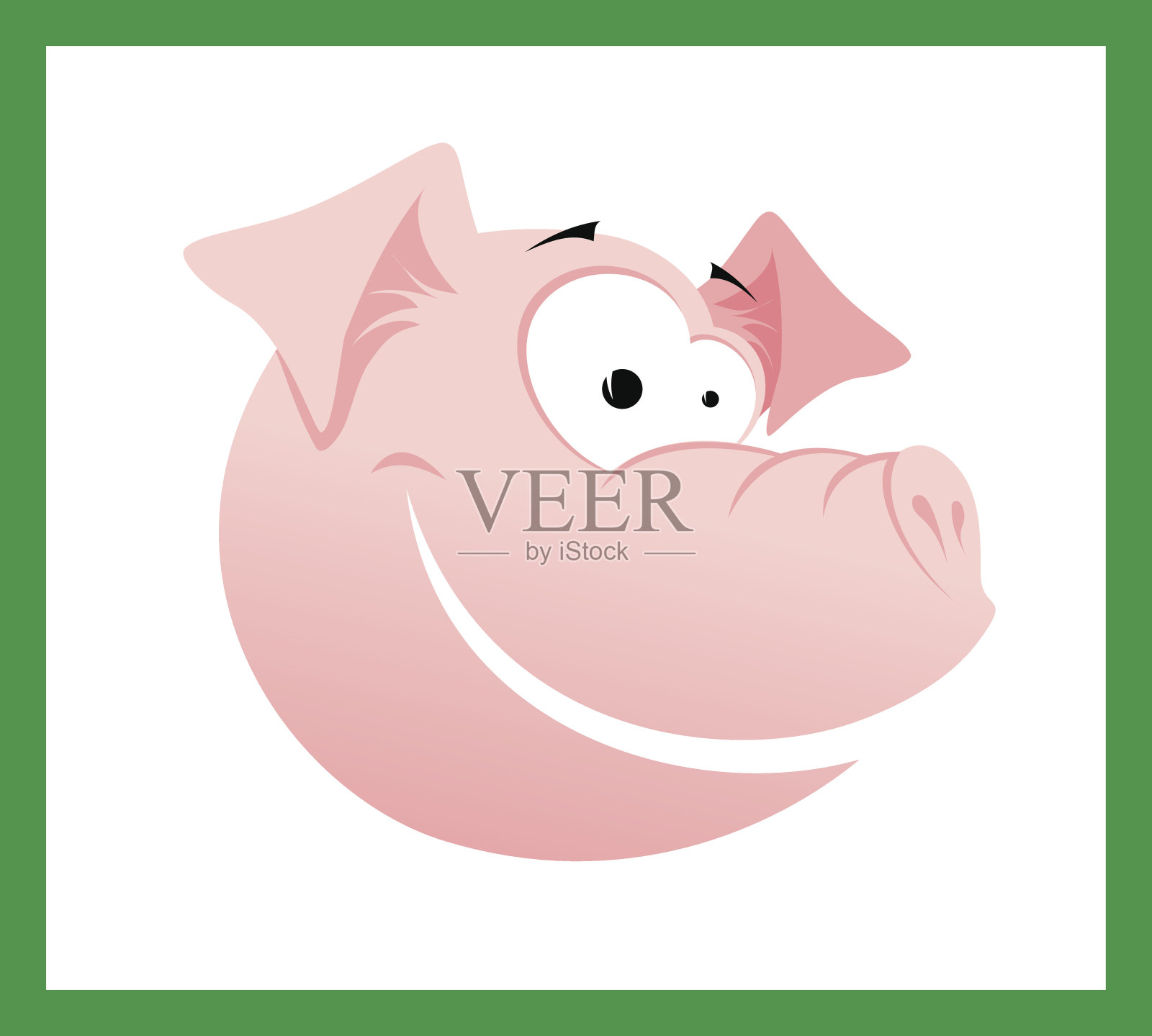 笑猪头插画图片素材