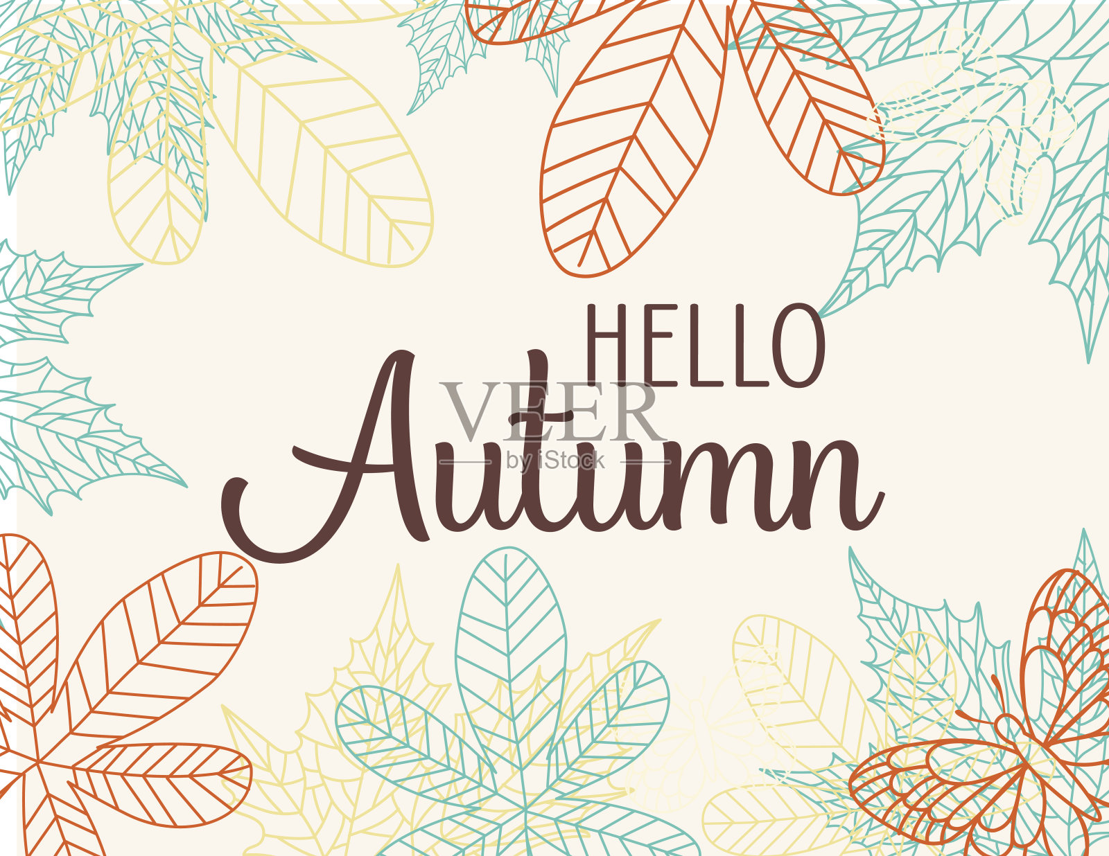 秋叶背景边框插画图片素材
