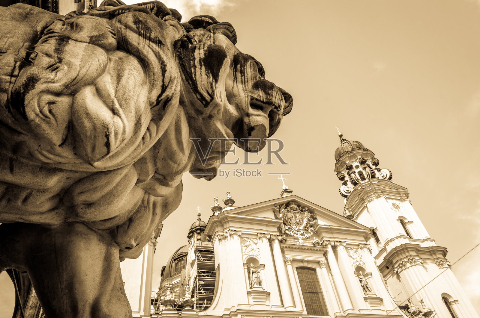 慕尼黑的剧院教堂照片摄影图片