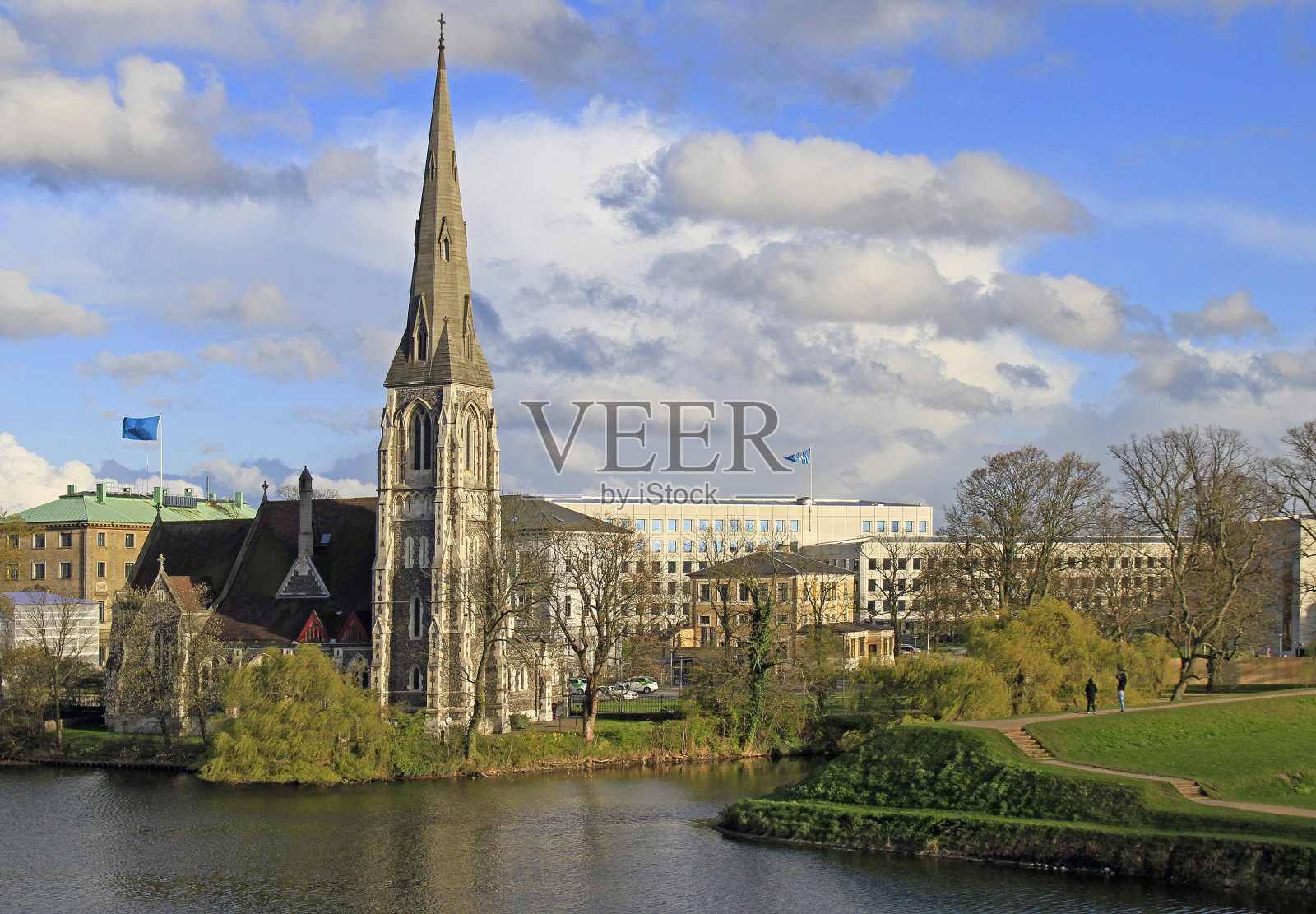 哥本哈根的圣阿尔班教堂照片摄影图片