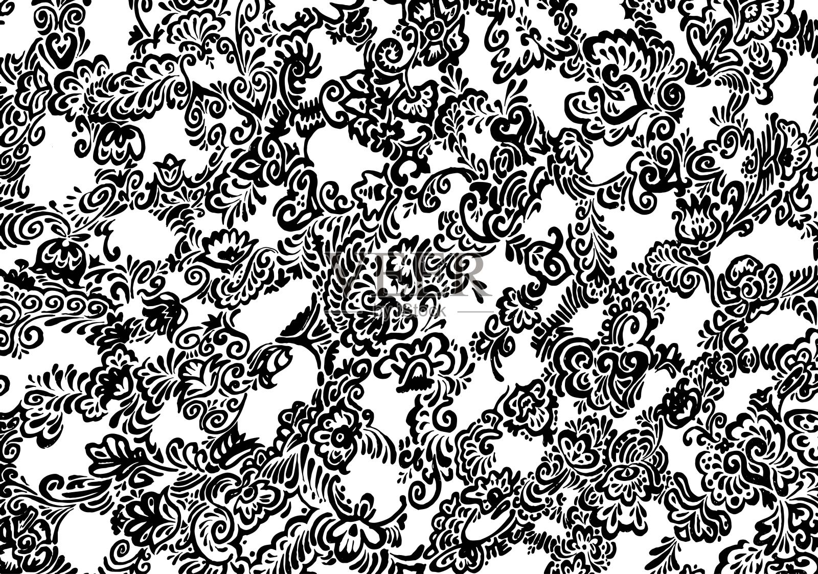 图形抽象，花饰交织字插画图片素材