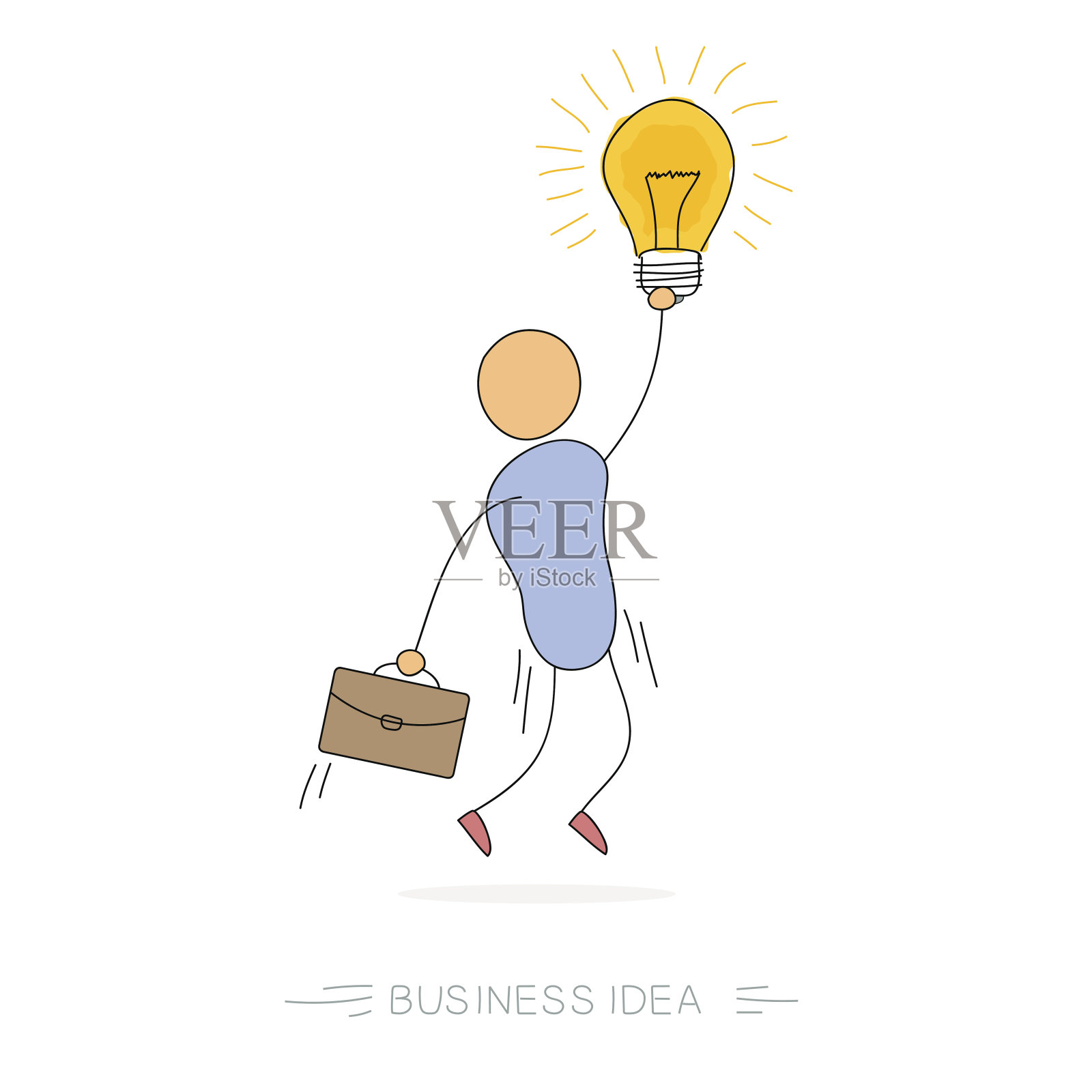 商业创意人与灯泡插画图片素材