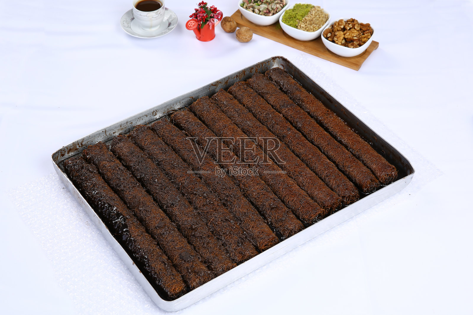 巧克力Kataifi照片摄影图片