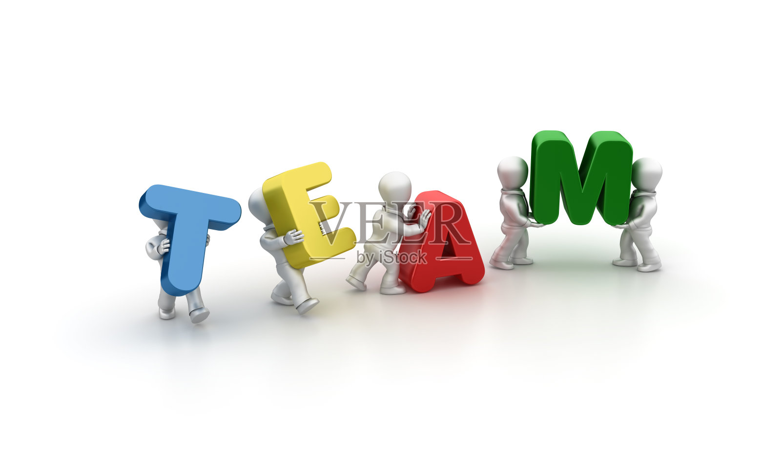 商务人员携带团队Word- 3D渲染照片摄影图片