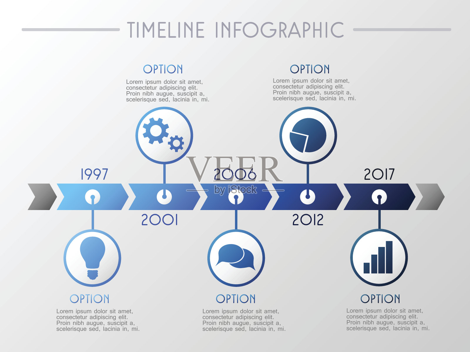 时间线信息-公司里程碑概念。向量。插画图片素材