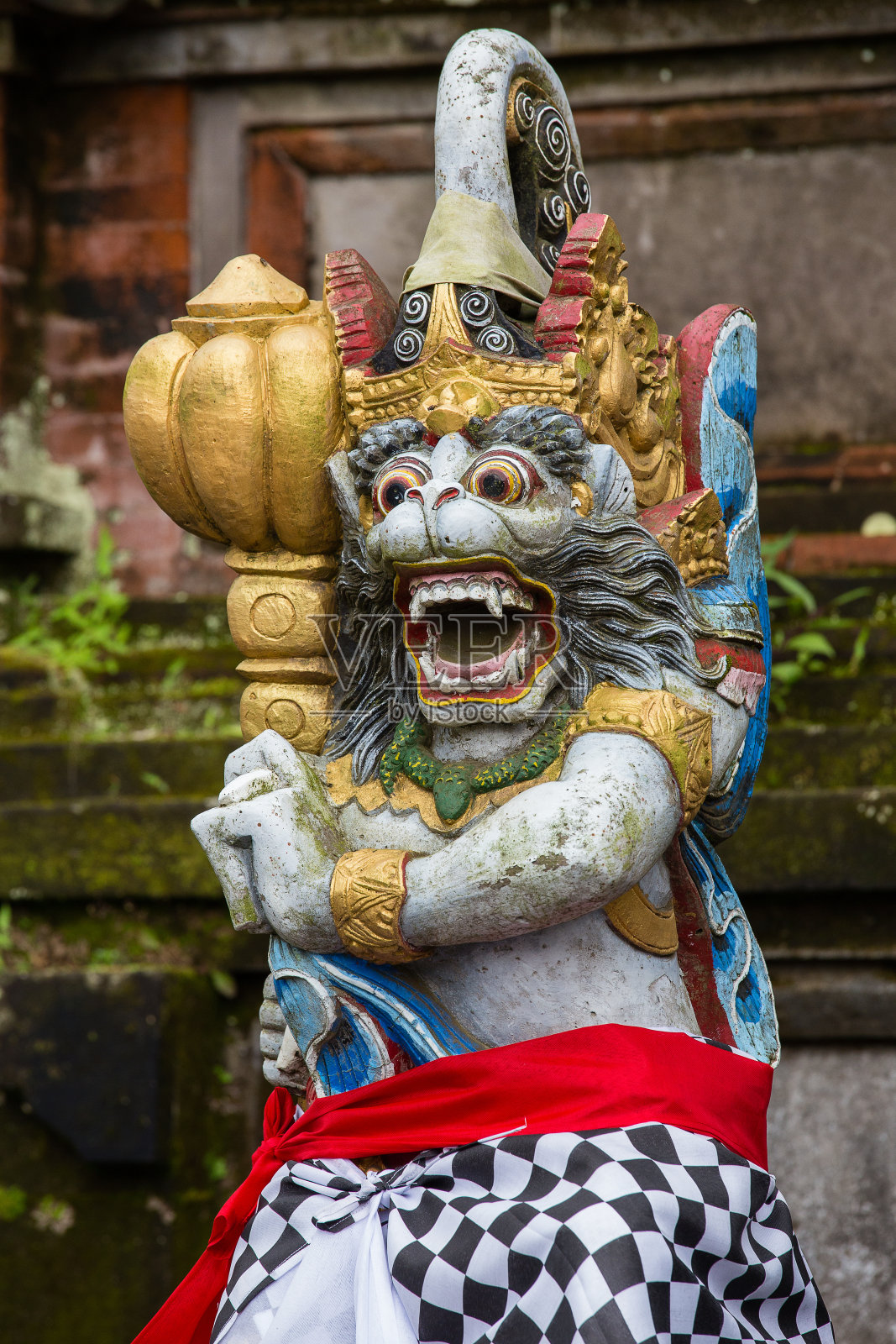 巴厘神雕像在巴厘中央寺庙。印尼照片摄影图片