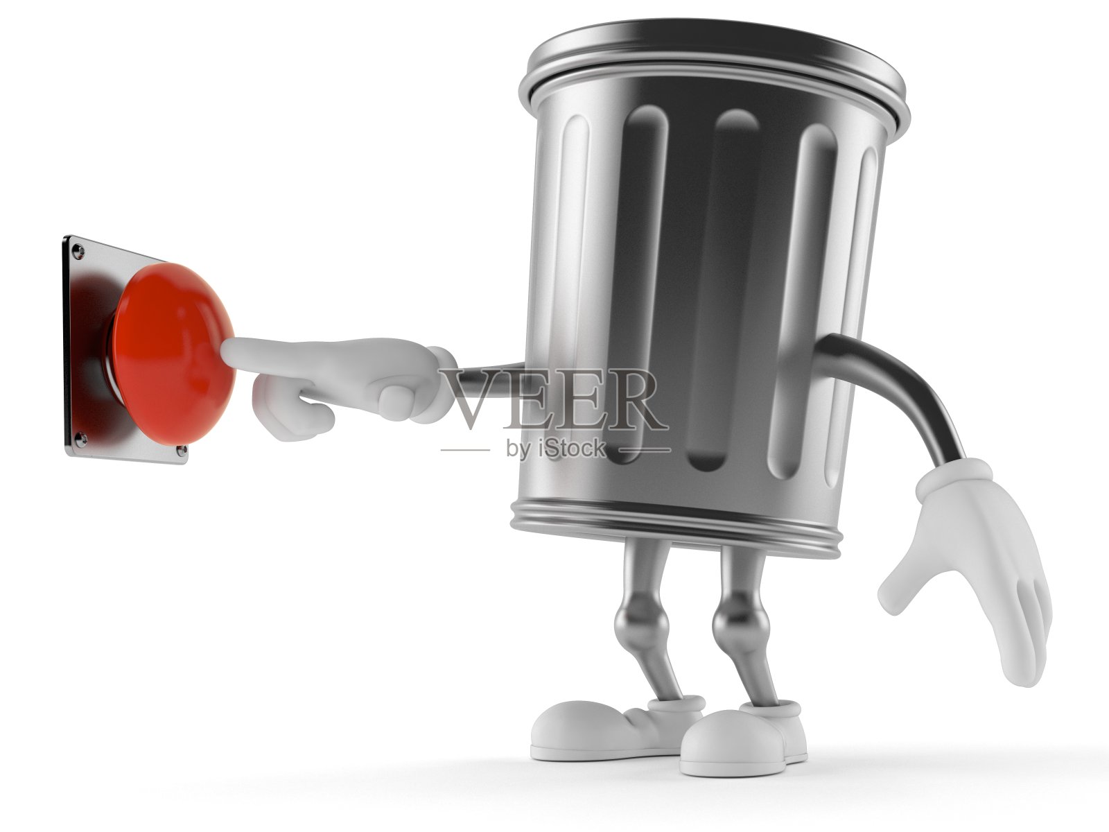 垃圾桶人物按钮照片摄影图片