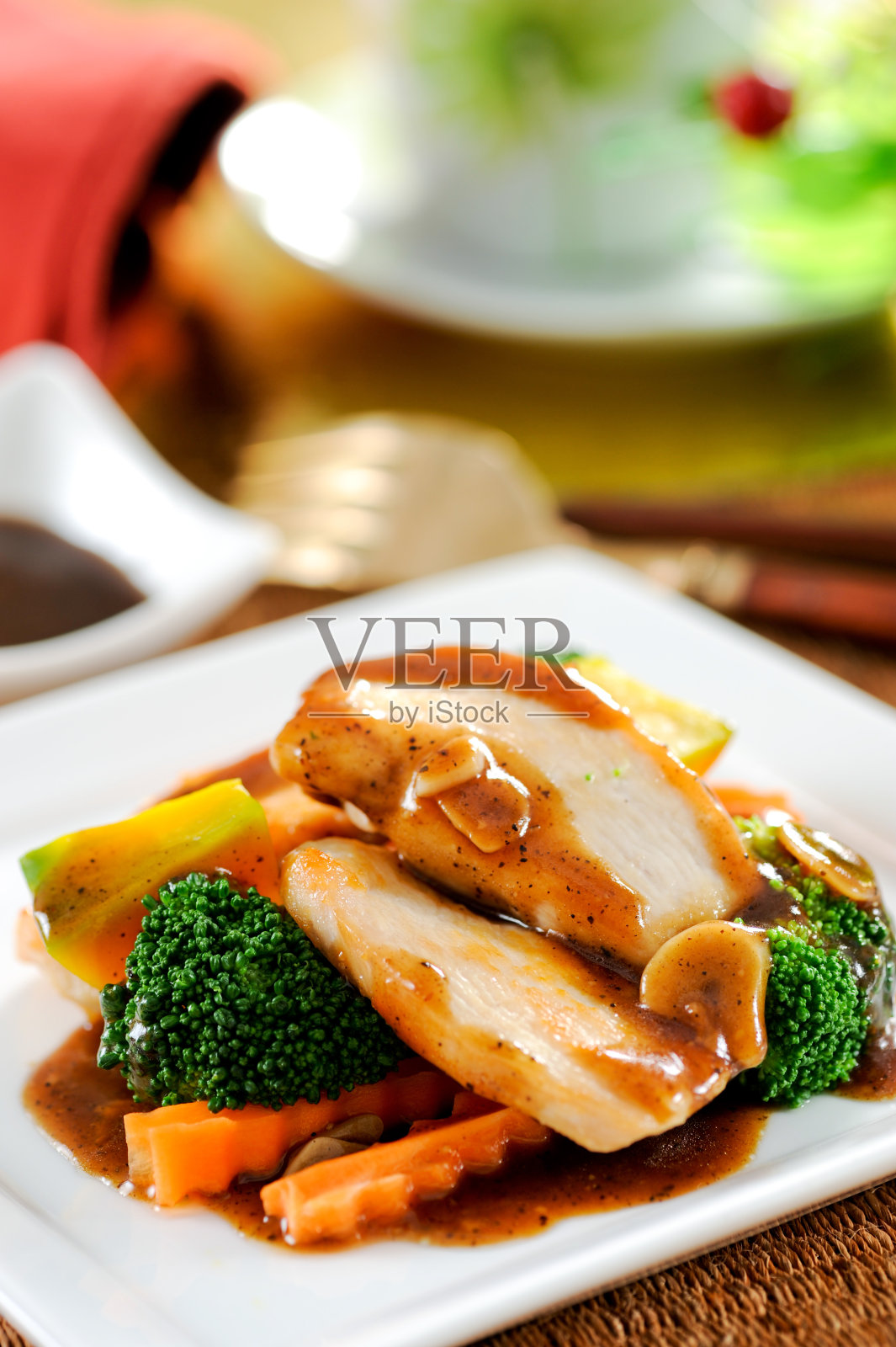 鸡肉炒照片摄影图片