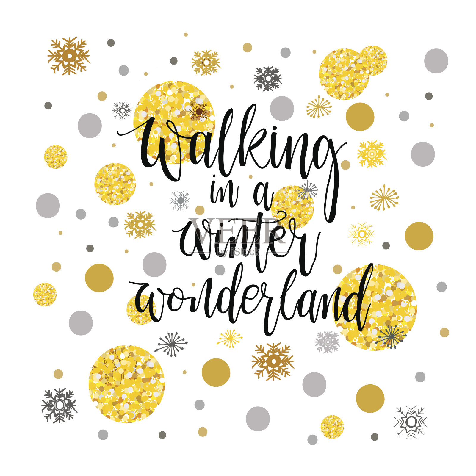 漫步在冬日的仙境里插画图片素材