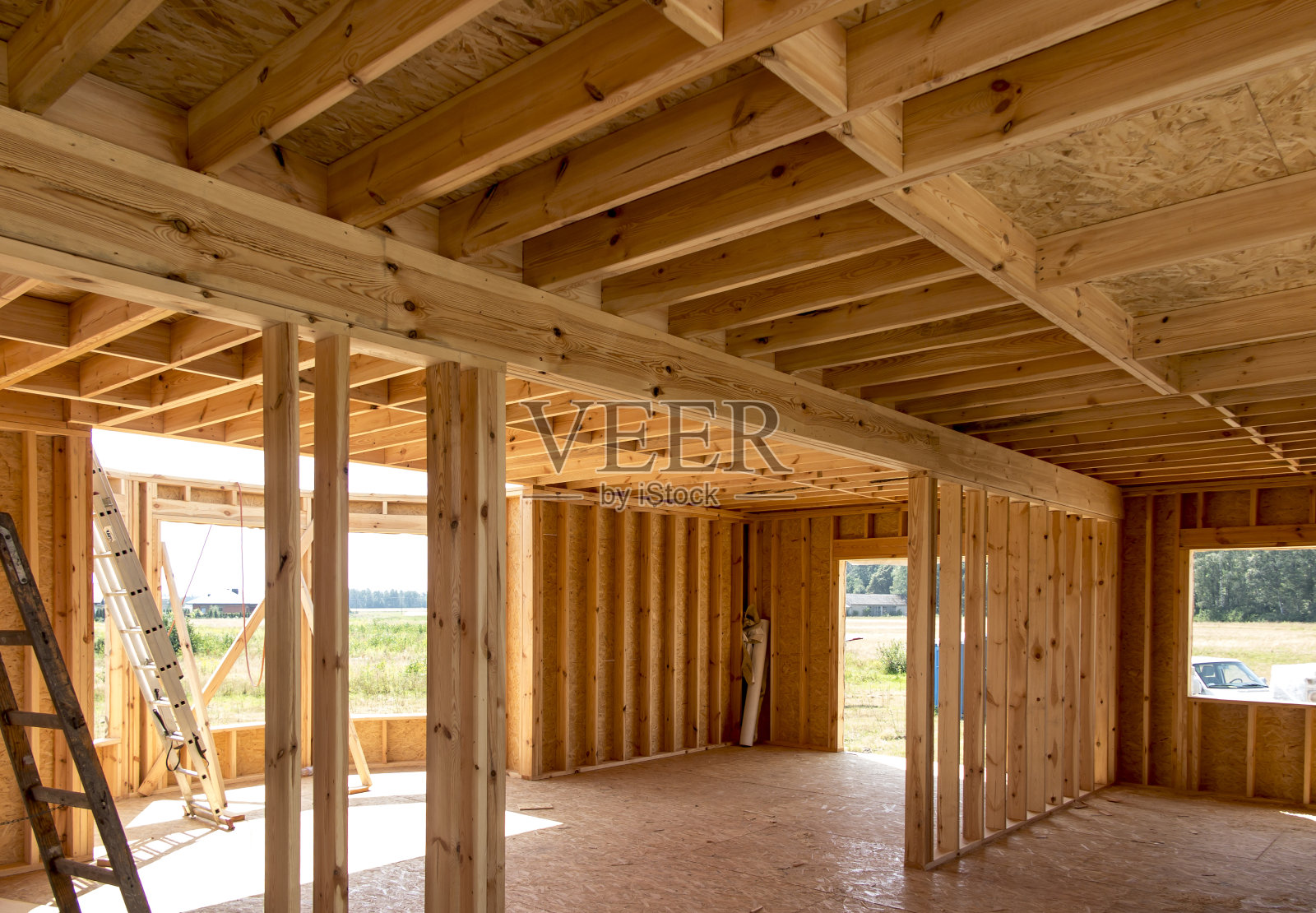 用骨架技术建造房子照片摄影图片