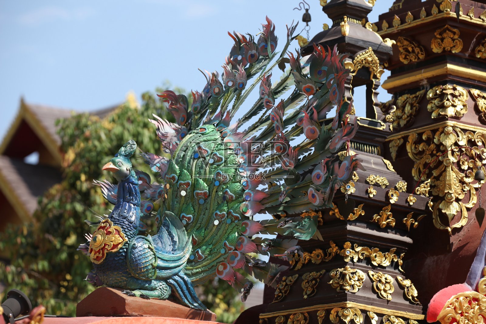 雕塑，建筑和佛教的象征，泰国照片摄影图片