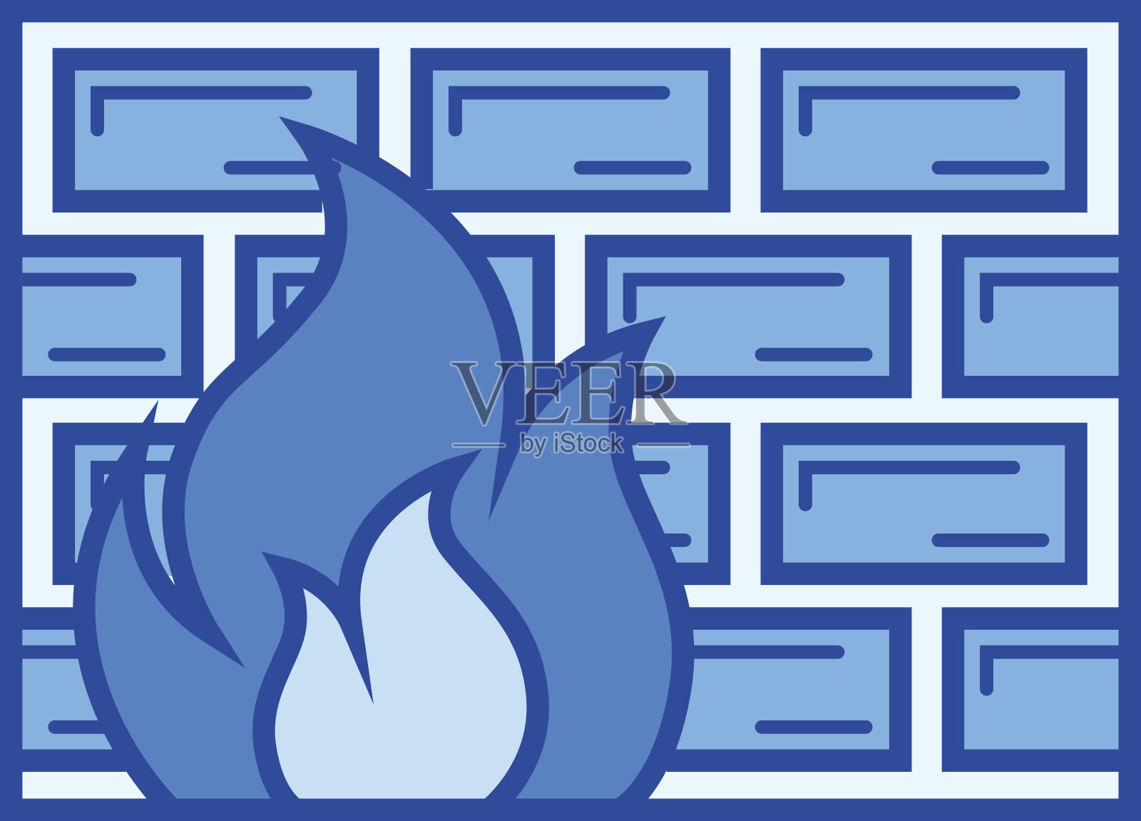 防火墙行图标插画图片素材