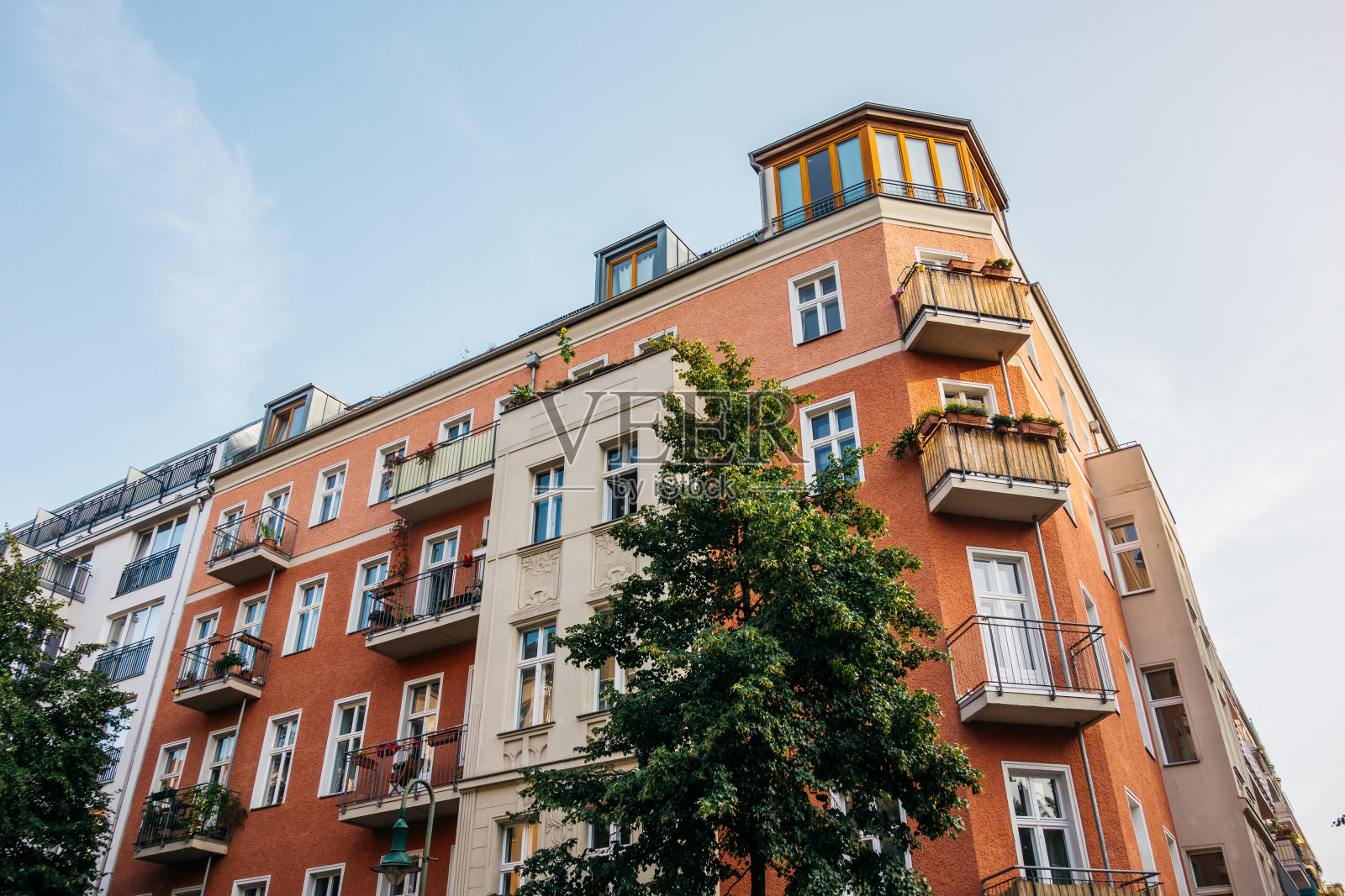 普伦茨劳贝格的红角屋照片摄影图片