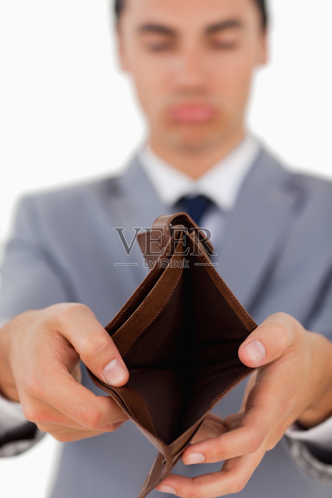 一个空钱包的悲伤男人照片摄影图片