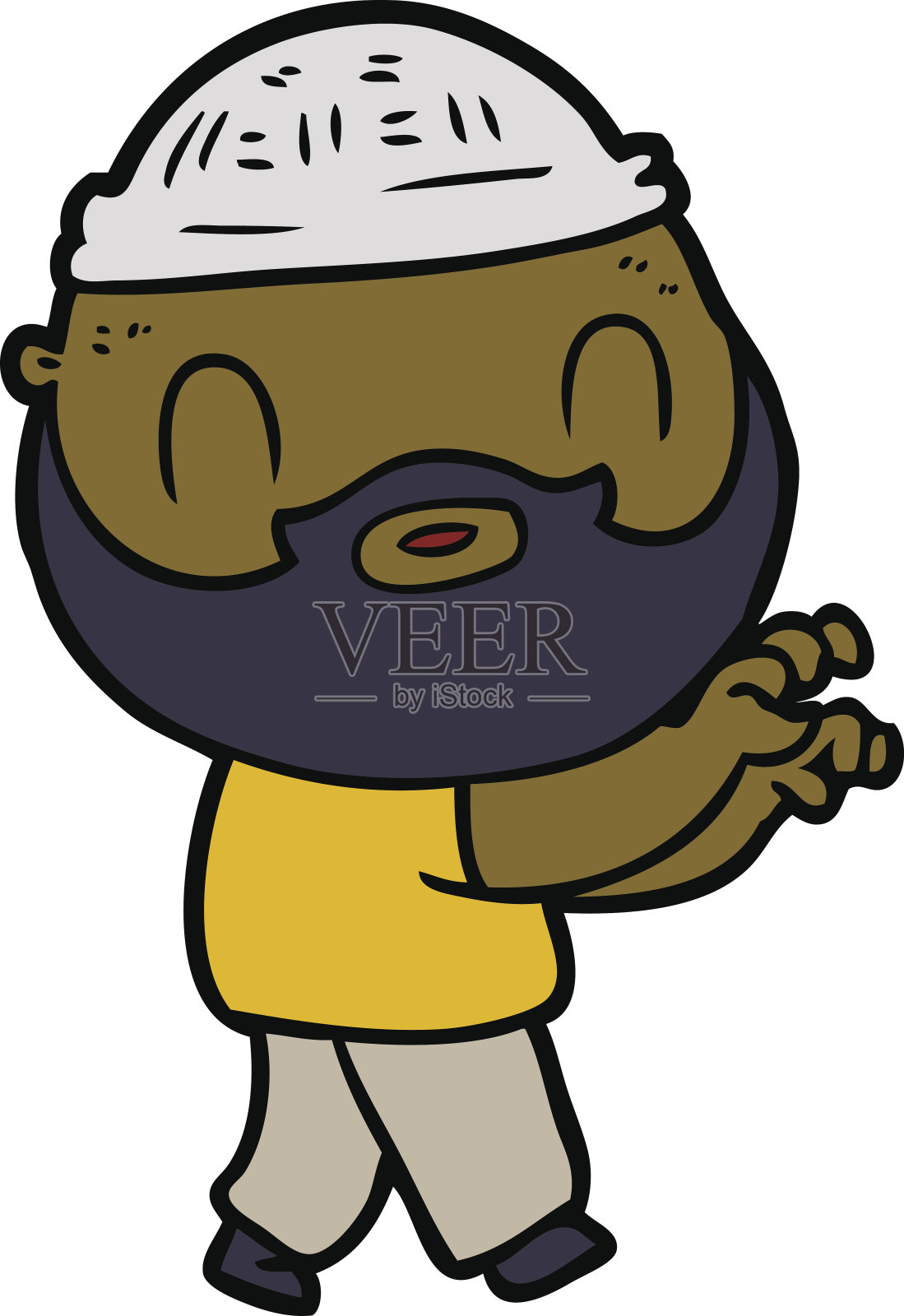 卡通有胡子的男人设计元素图片