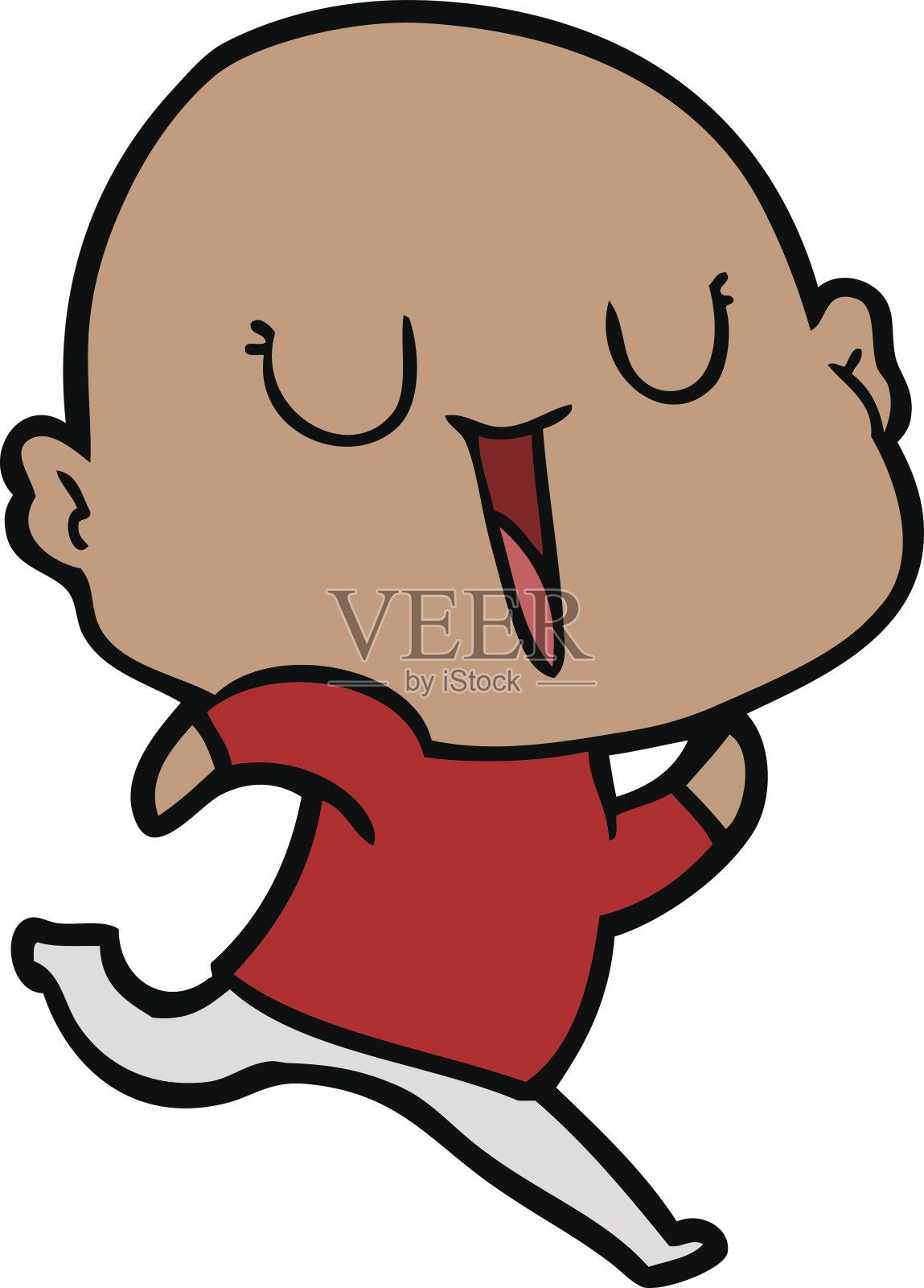 快乐的卡通秃头男人设计元素图片