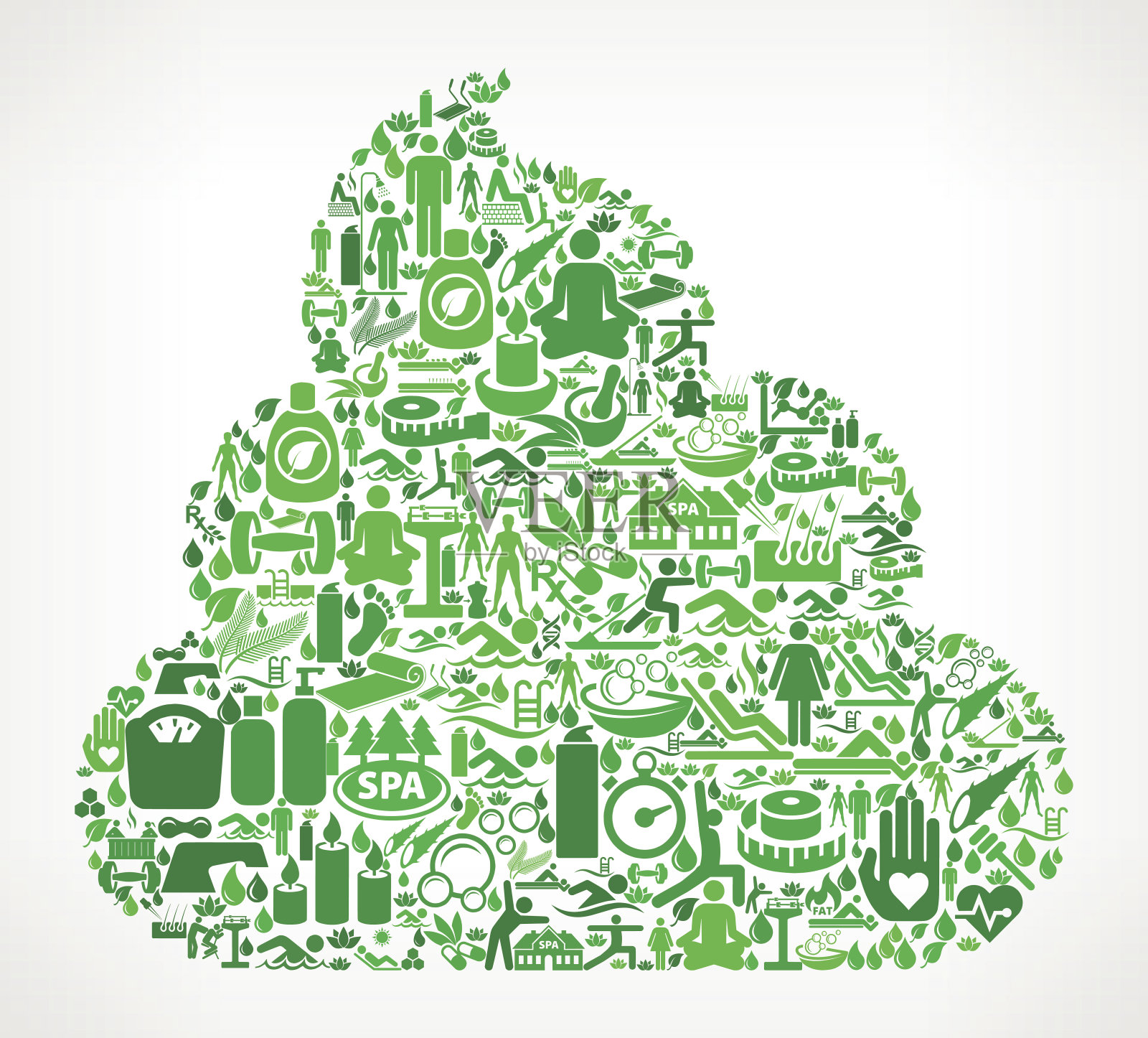 剃须膏健康和健康图标设置背景模式插画图片素材