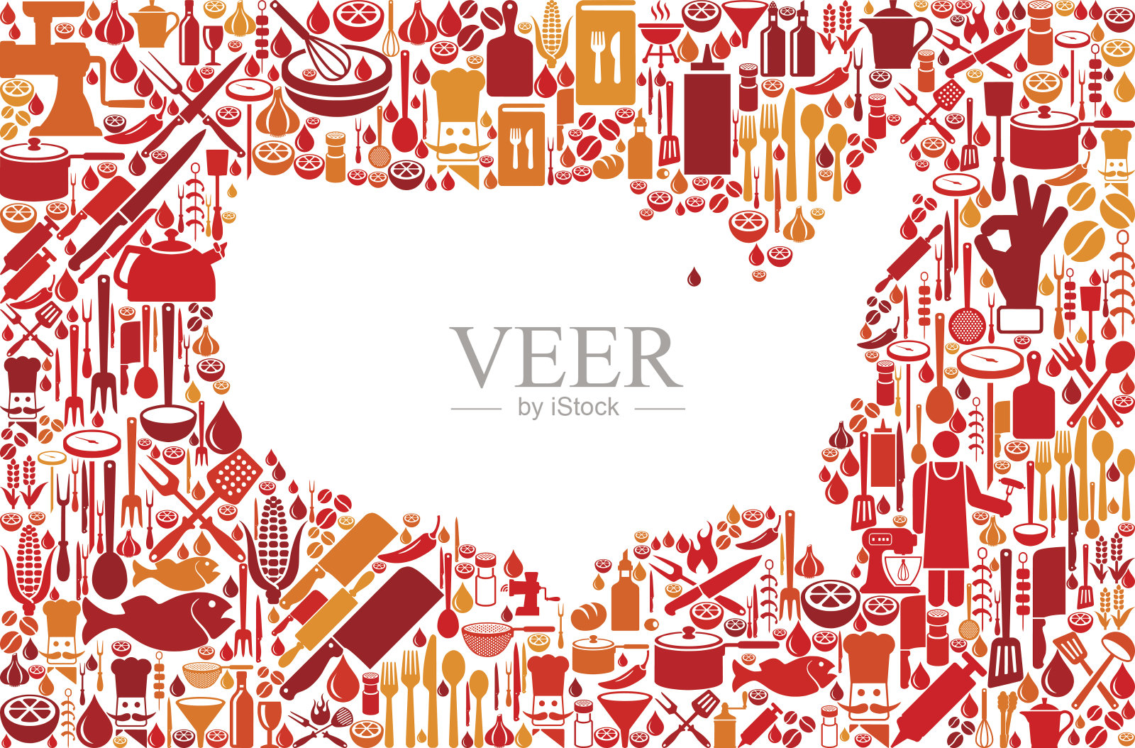 美国地图烹饪和食物矢量图标模式插画图片素材