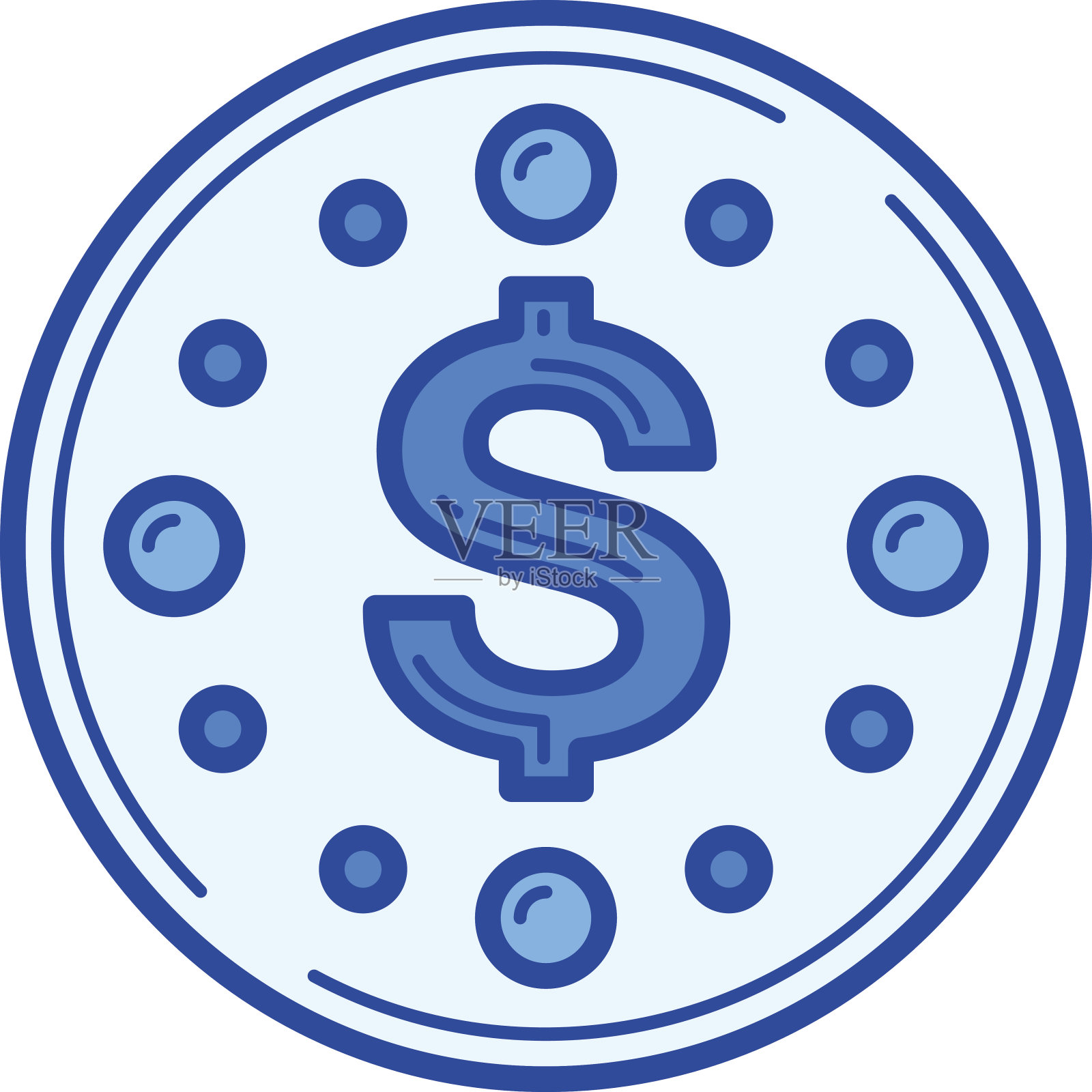 美元硬币线图标插画图片素材