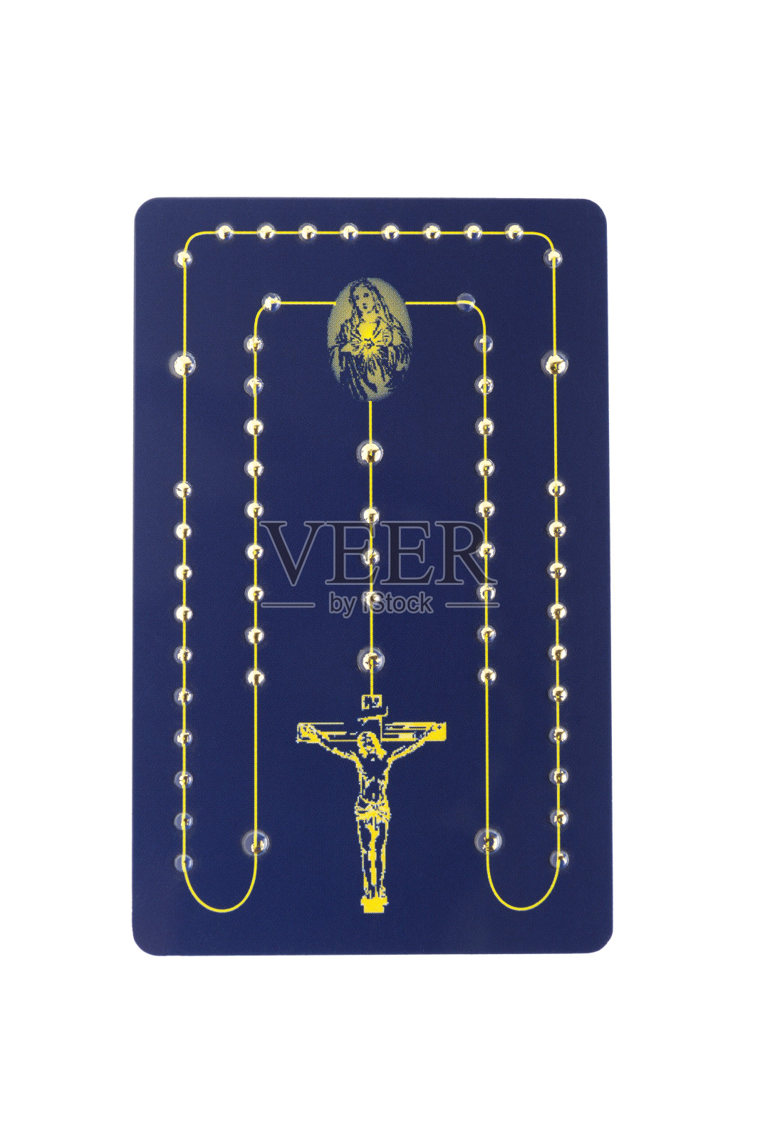 白色背景上的塑料念珠照片摄影图片