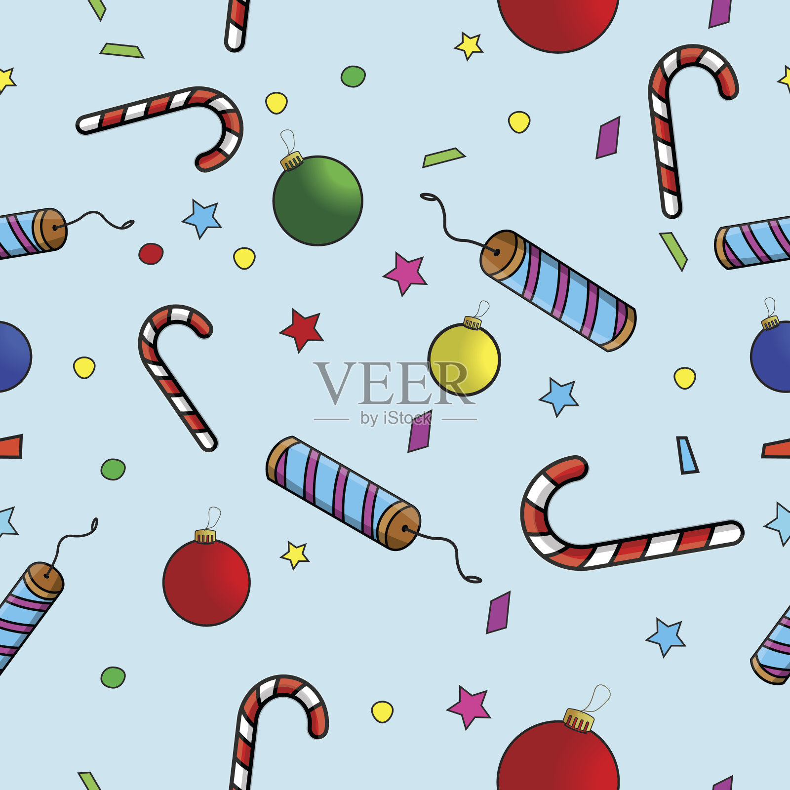 圣诞节无缝的向量插画图片素材