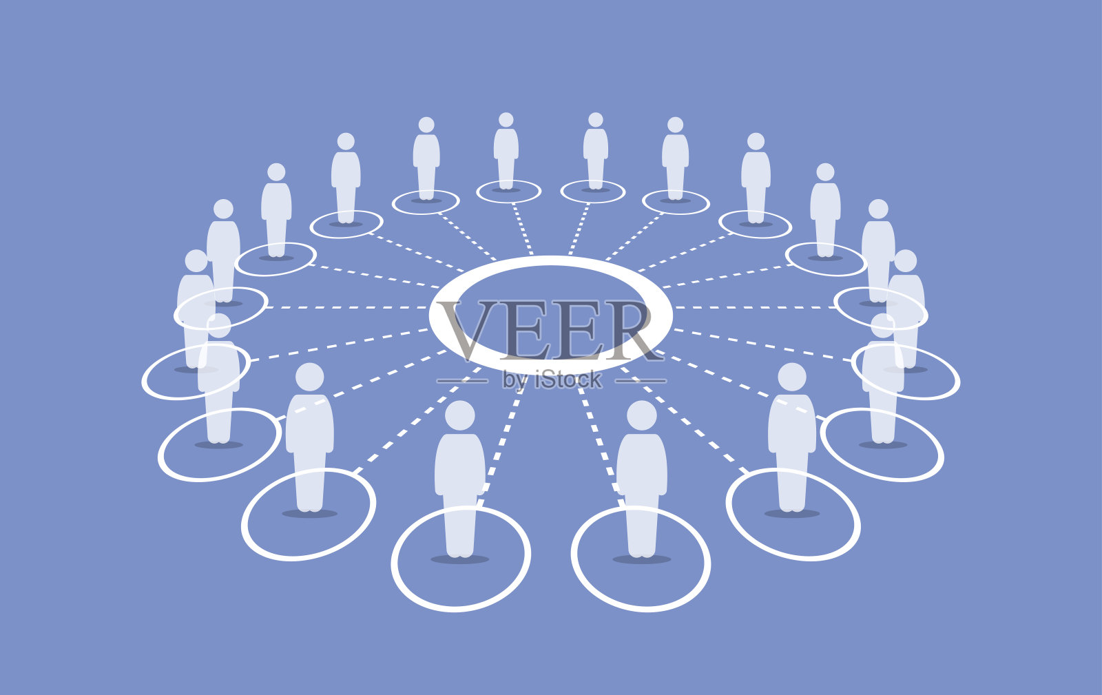 围成一圈互相交流的人们插画图片素材