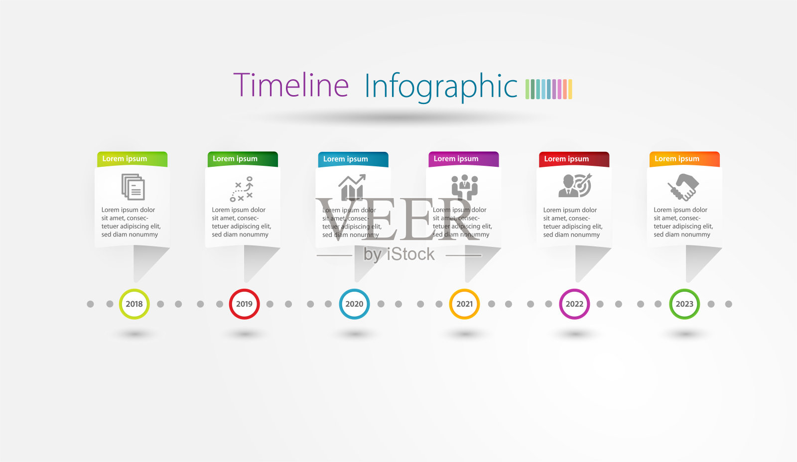 信息图时间轴模板的多用途使用。照片摄影图片