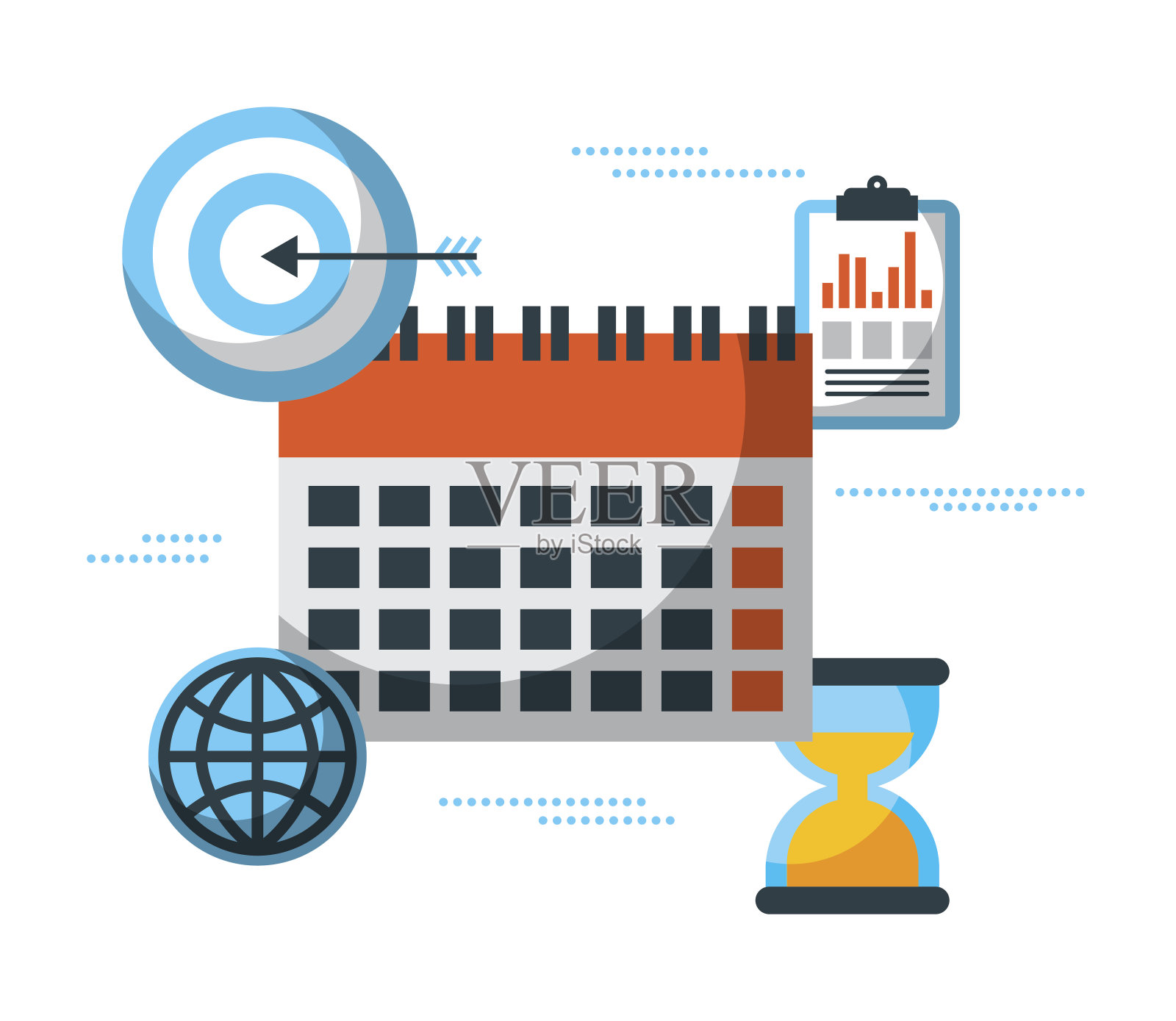 业务规划时钟时间成功目标设计模板素材