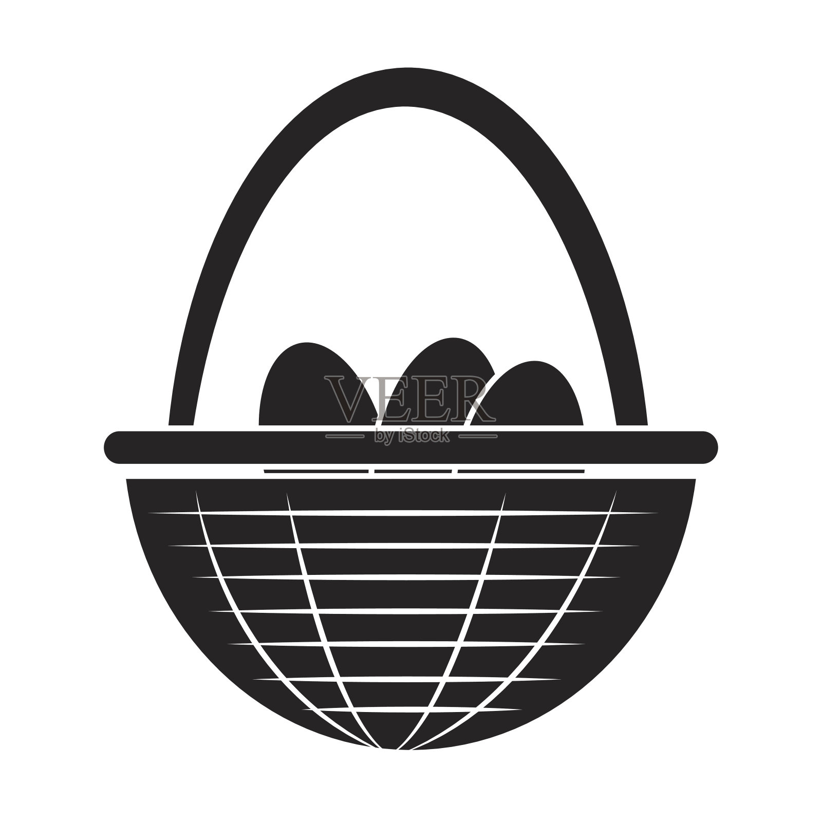 鸡蛋篮子图标插画图片素材