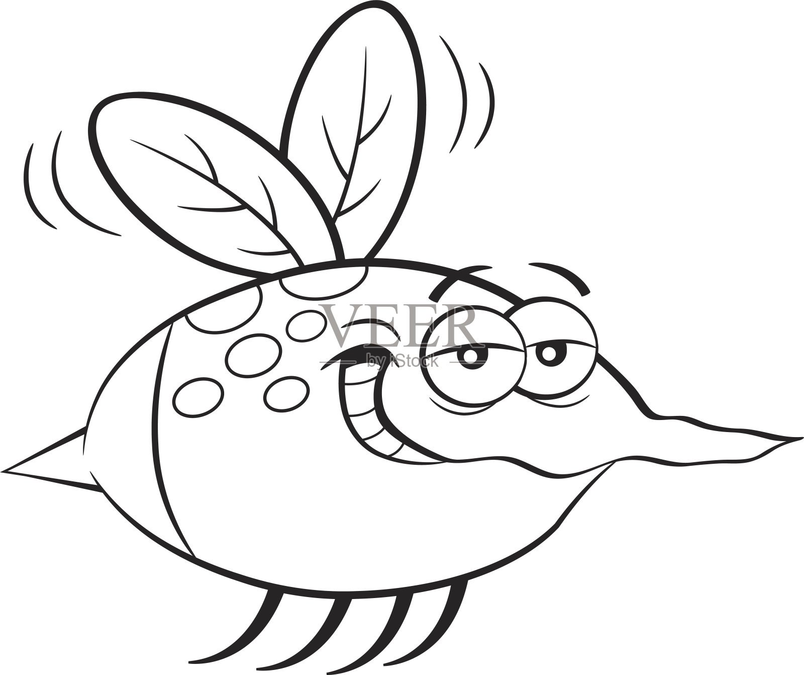 卡通飞行昆虫。插画图片素材