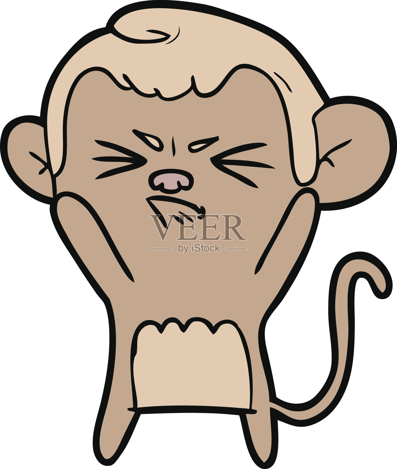 卡通愤怒的猴子设计元素图片