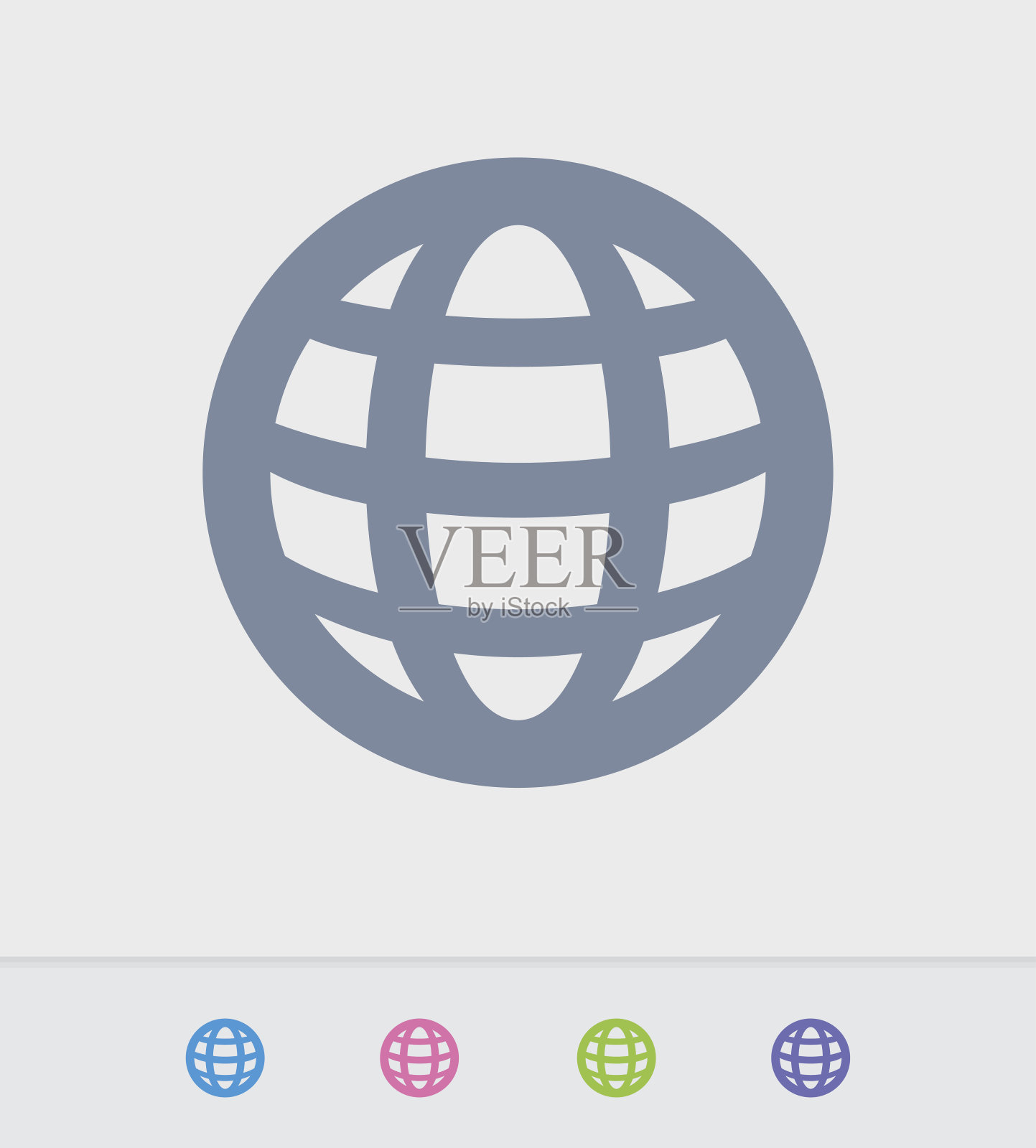 网格地球仪-花岗岩图标插画图片素材