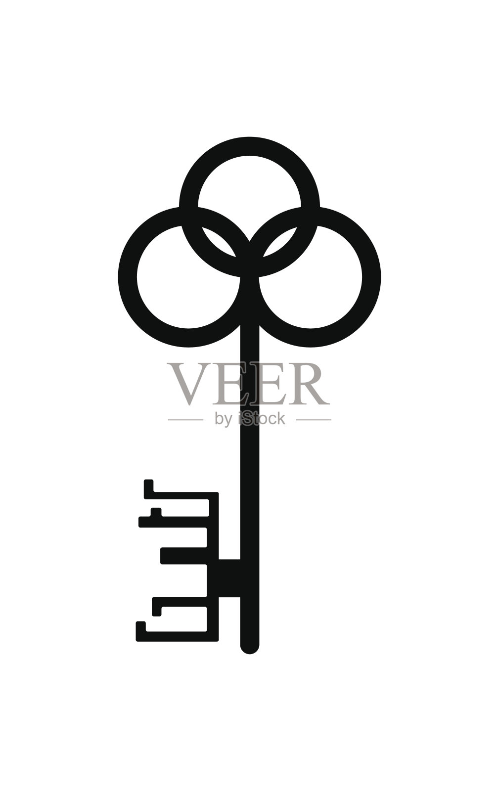 向量现代键黑色图标孤立在白色背景设计元素图片