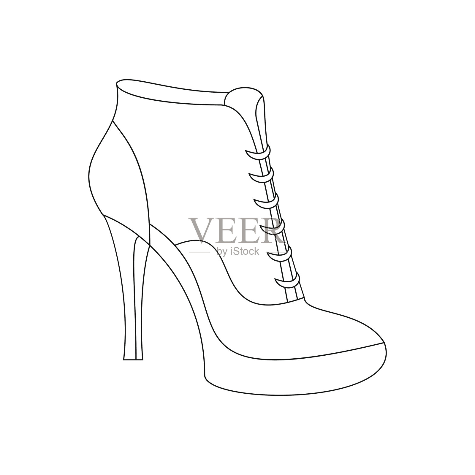 短靴鞋插画图片素材