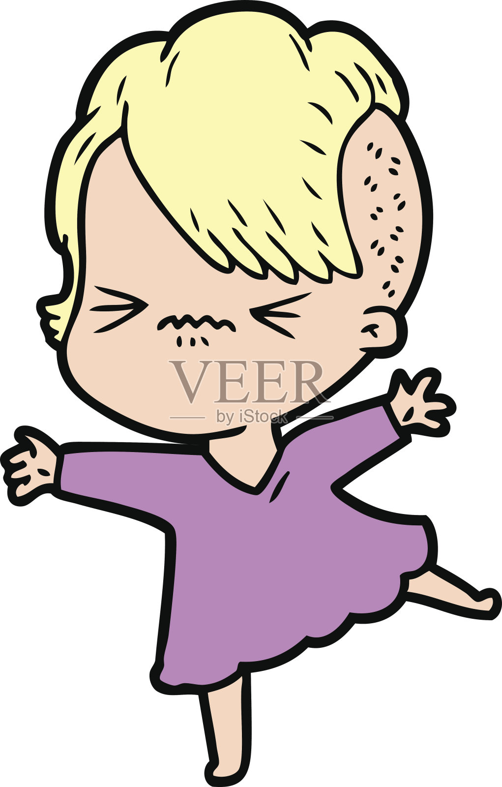 卡通惹恼了时髦女孩设计元素图片